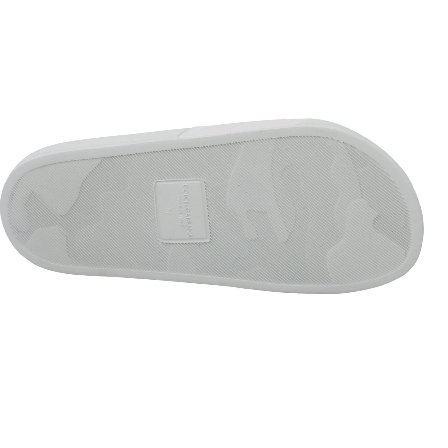 Dolce & Gabbana White Leather #dgfamily Slides Shoes Sandals Dolce & Gabbana