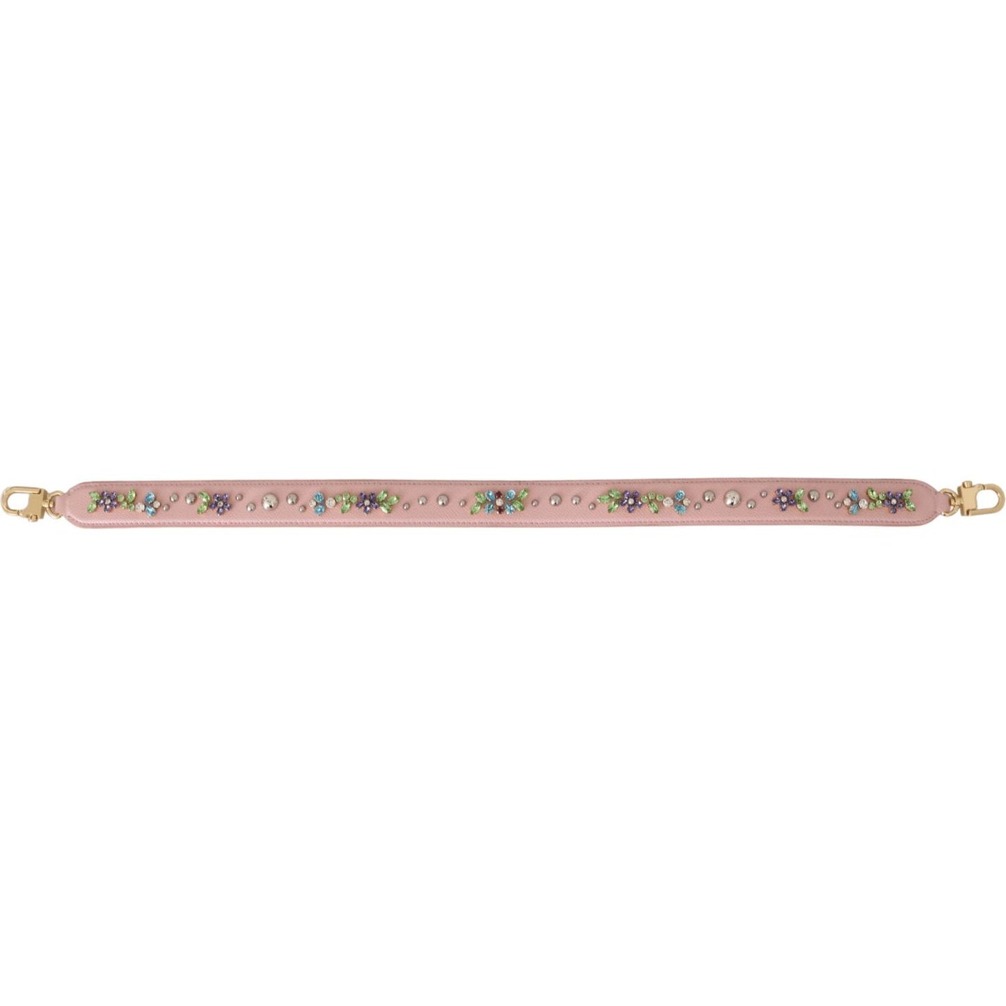 Dolce & Gabbana Pink Leather Crystal Stud Accessory Shoulder Strap Dolce & Gabbana