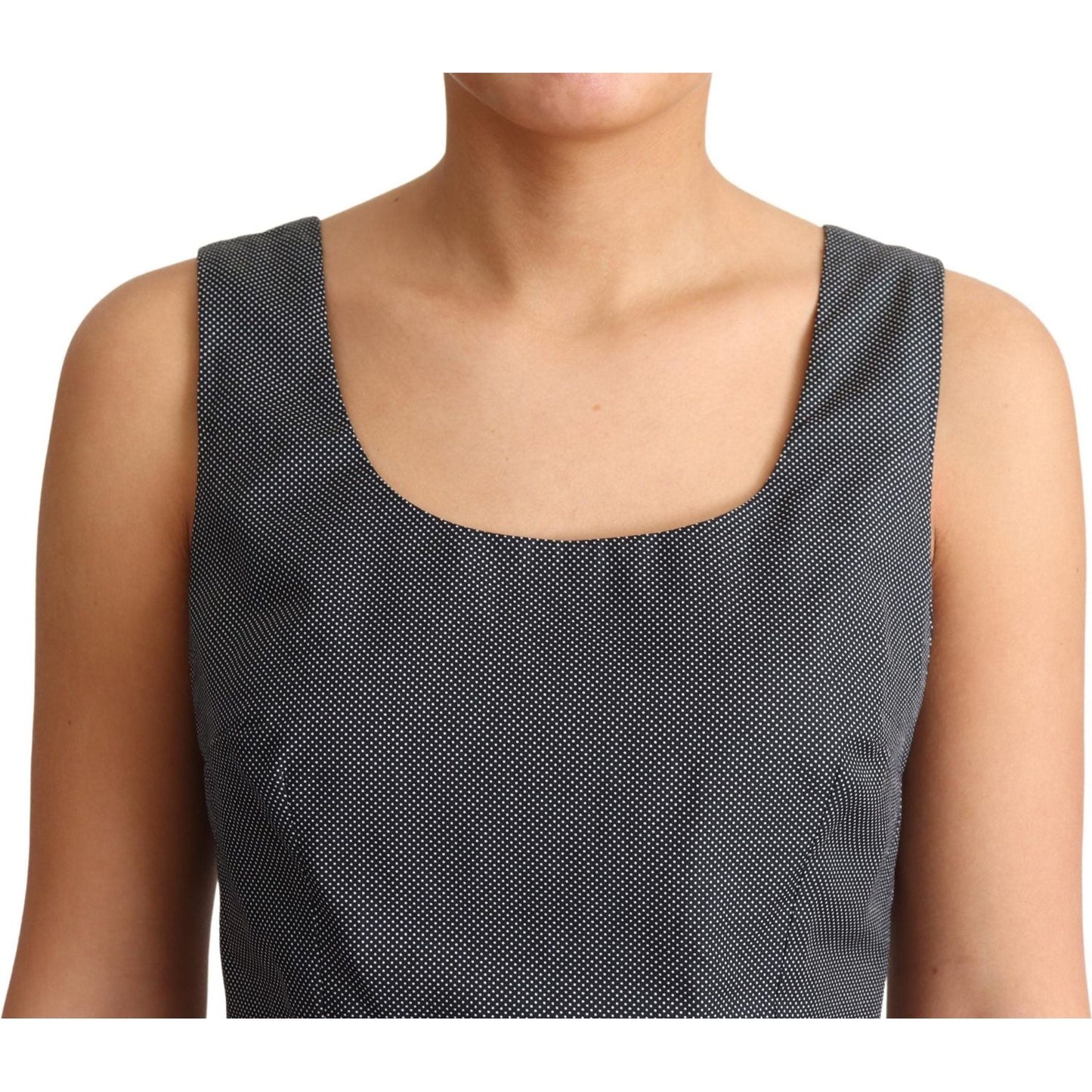 Dolce & Gabbana Black Polka Dotted Cotton A-Line Dress Dolce & Gabbana