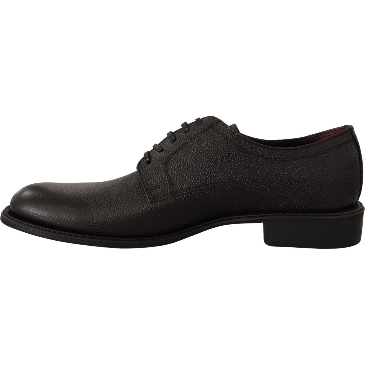 Dolce & Gabbana Black Leather Lace Up Mens Formal Derby Shoes Dolce & Gabbana
