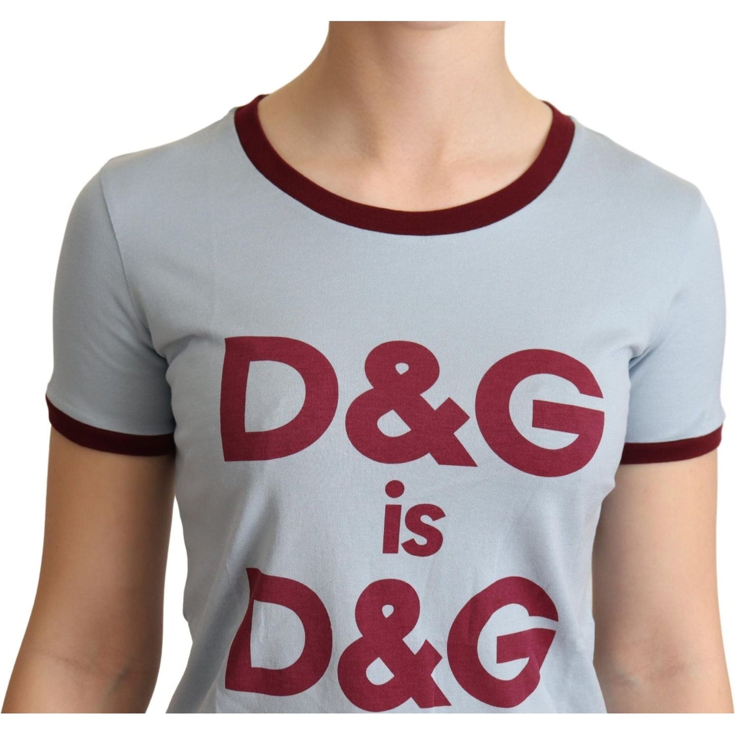 Dolce & Gabbana Blue Crewneck D&G Top T-shirt Dolce & Gabbana
