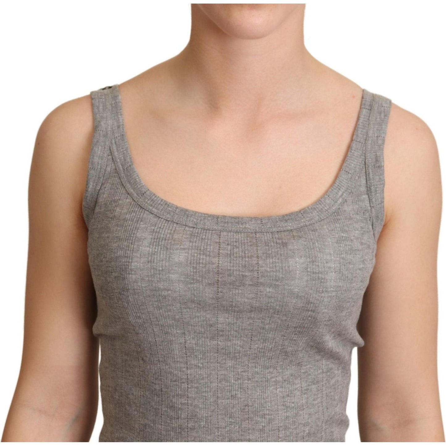 Dolce & Gabbana Gray Cotton Modal Canotta Tank Top T-shirt Dolce & Gabbana