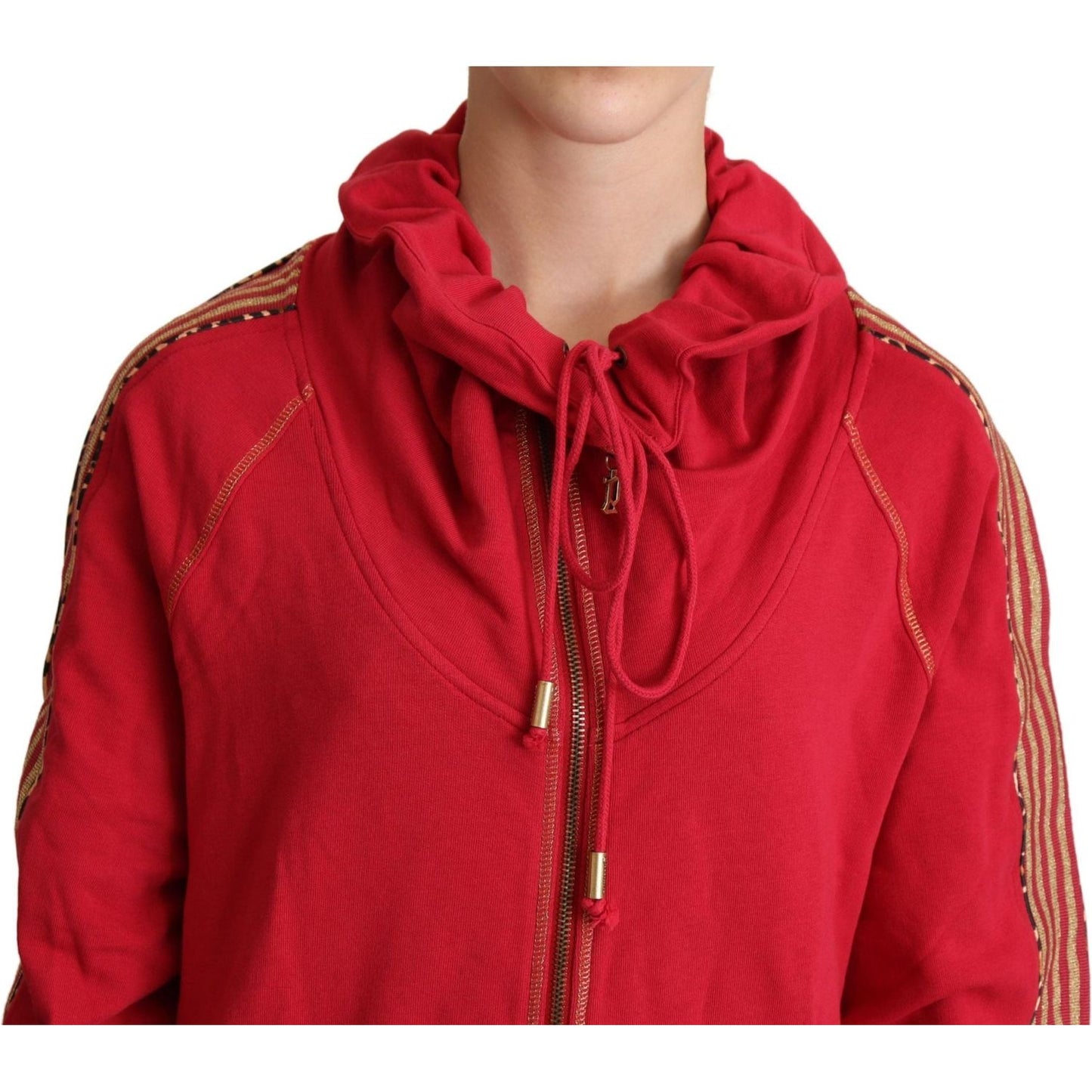 John Galliano Red Full Zip Jacket Sweatshirt Hooded Sweater John Galliano