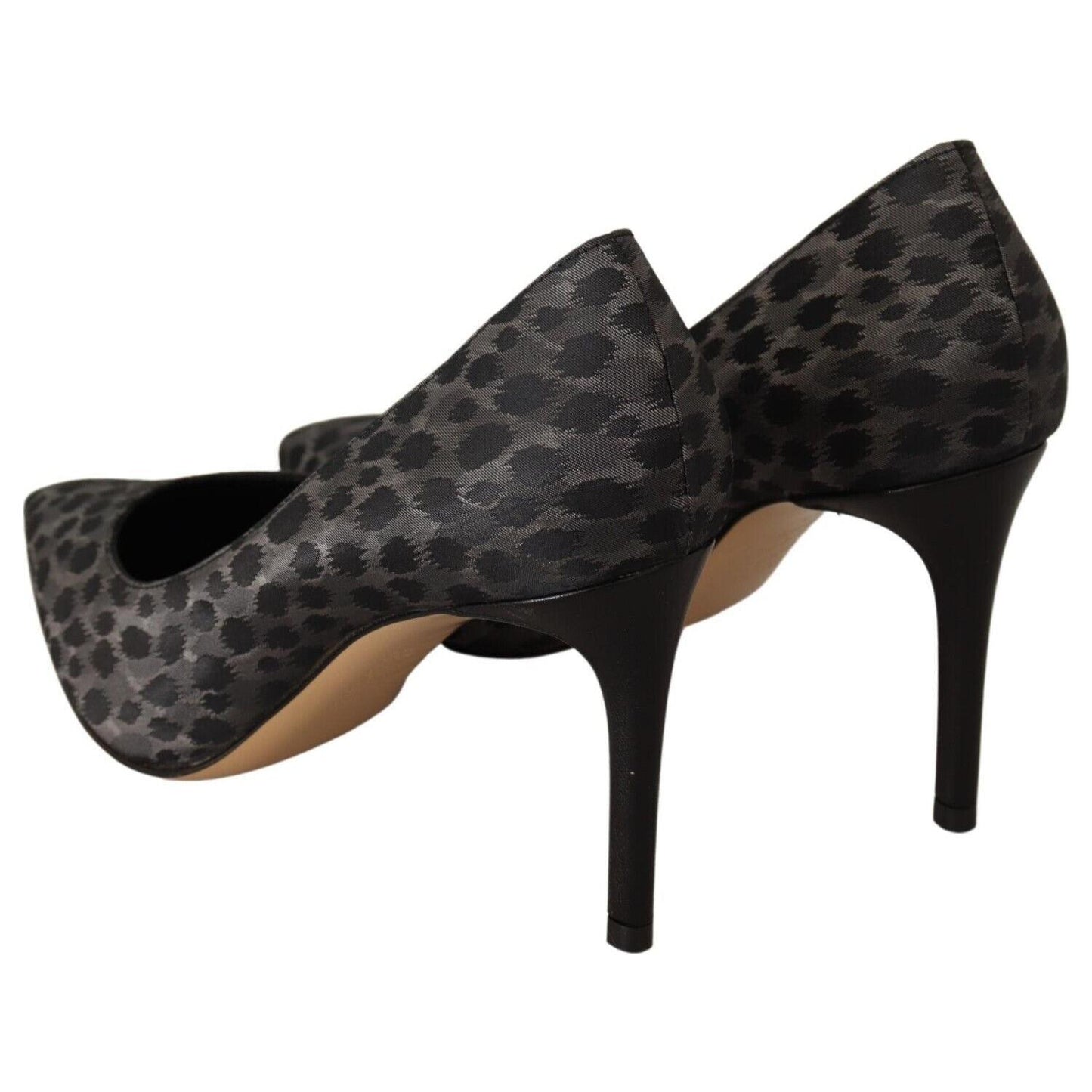 Sofia Black Leopard Leather Stiletto High Heels Pumps Shoes WOMAN PUMPS