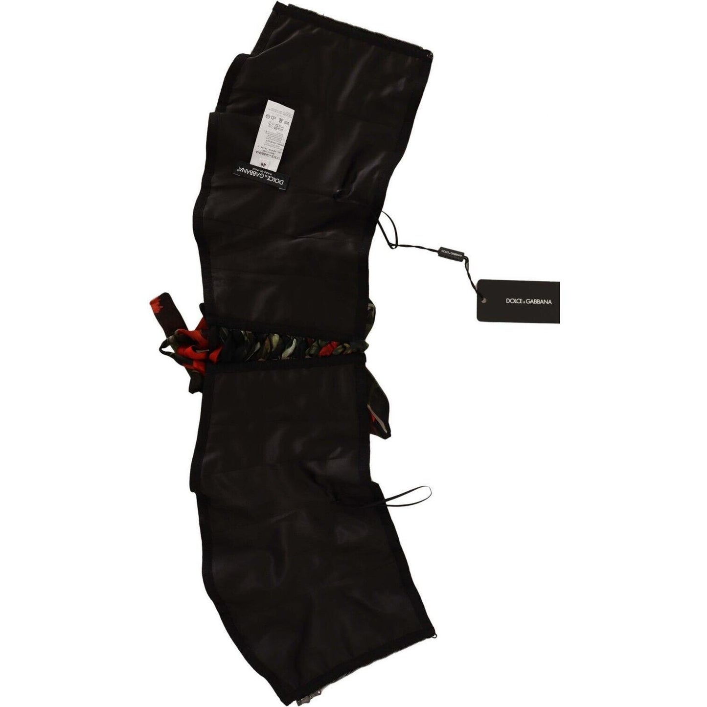 Dolce & Gabbana Black Corset Belt Stretch Waist Strap Silk Top Dolce & Gabbana