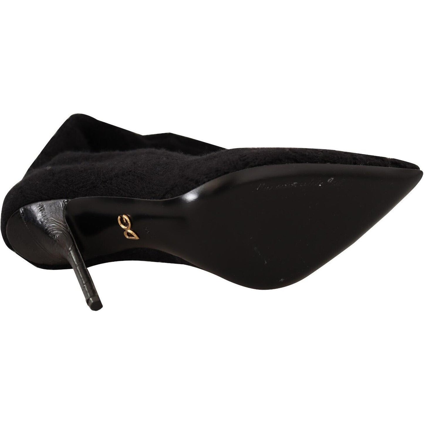 Dolce & Gabbana Black Stretch Socks Knee High Booties Shoes Dolce & Gabbana