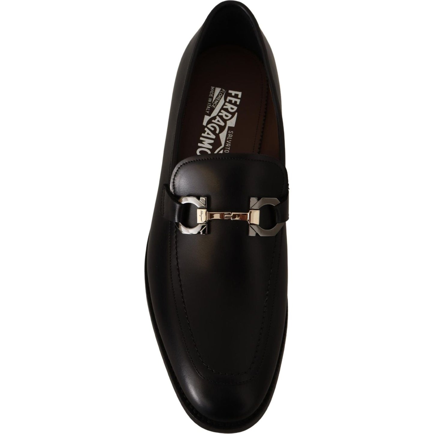 Salvatore Ferragamo Black Calf Leather Moccasin Formal Shoes Salvatore Ferragamo