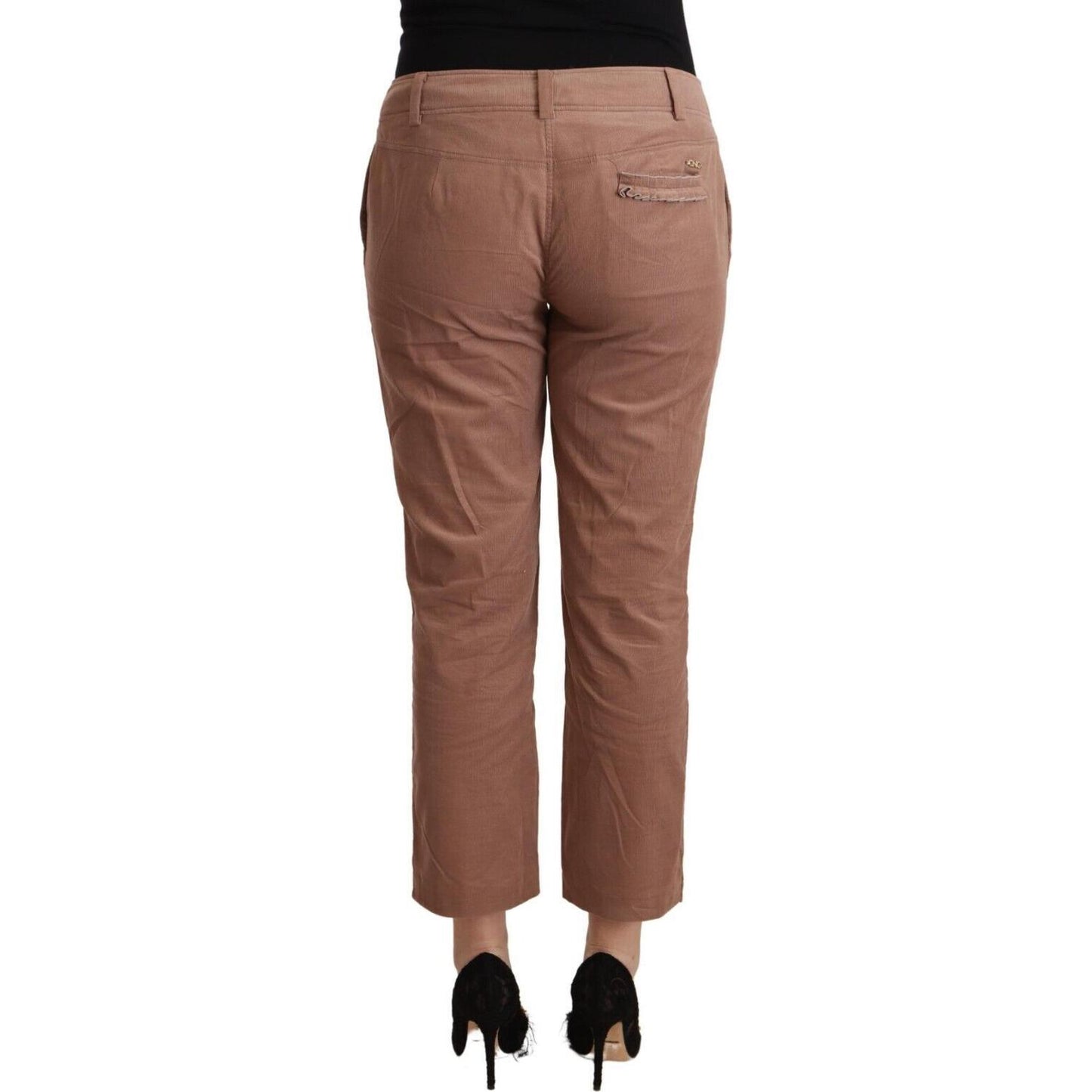 Costume National Brown Cotton Tapered Cropped Pants Costume National