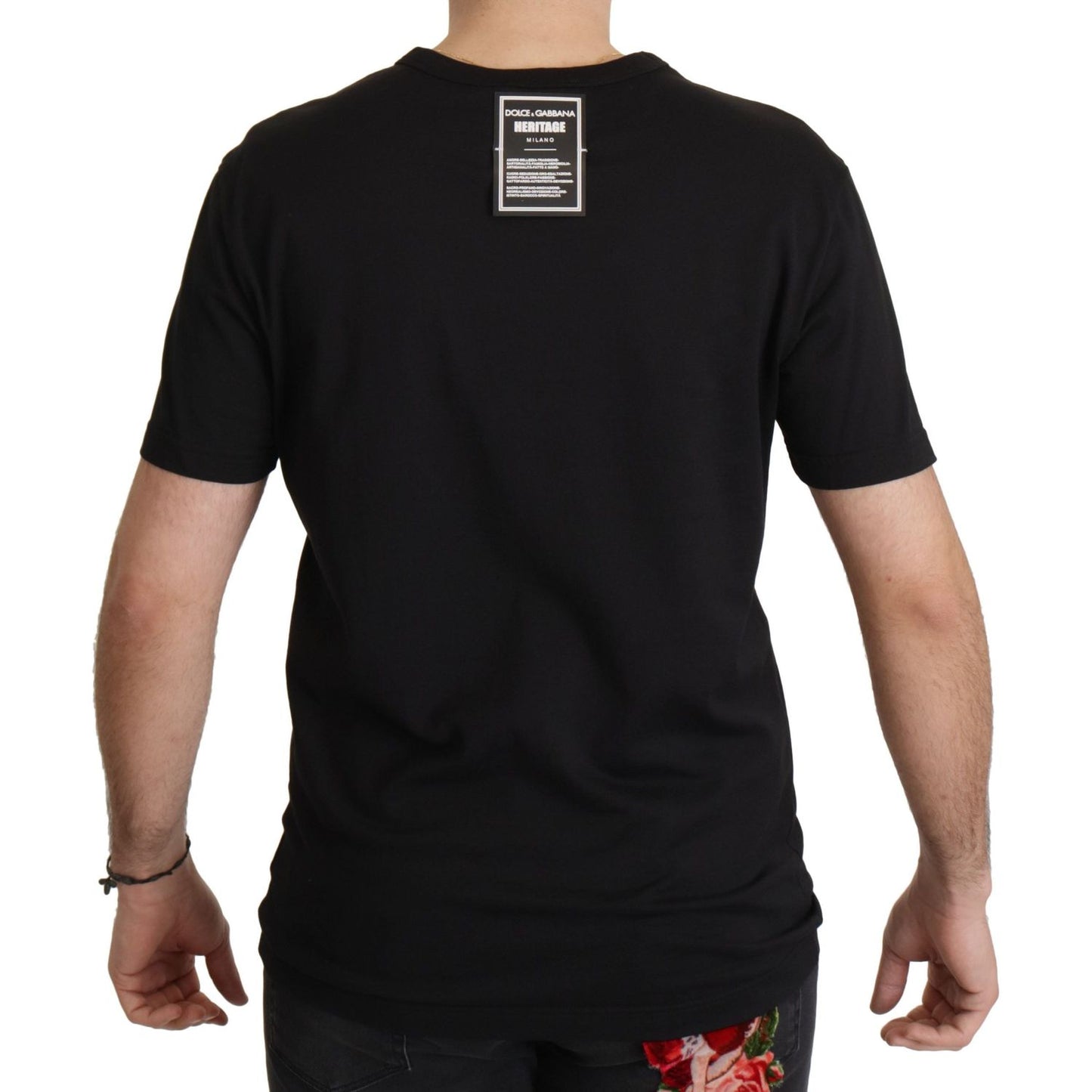 Dolce & Gabbana Black DG Baroque Cotton Crewneck T-shirt Dolce & Gabbana