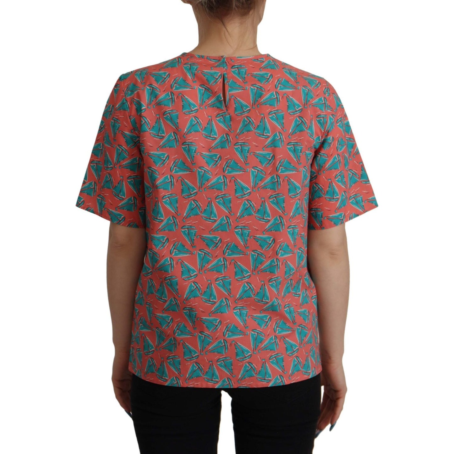 Dolce & Gabbana Pink Sail Boat Print Cotton T-shirt Dolce & Gabbana