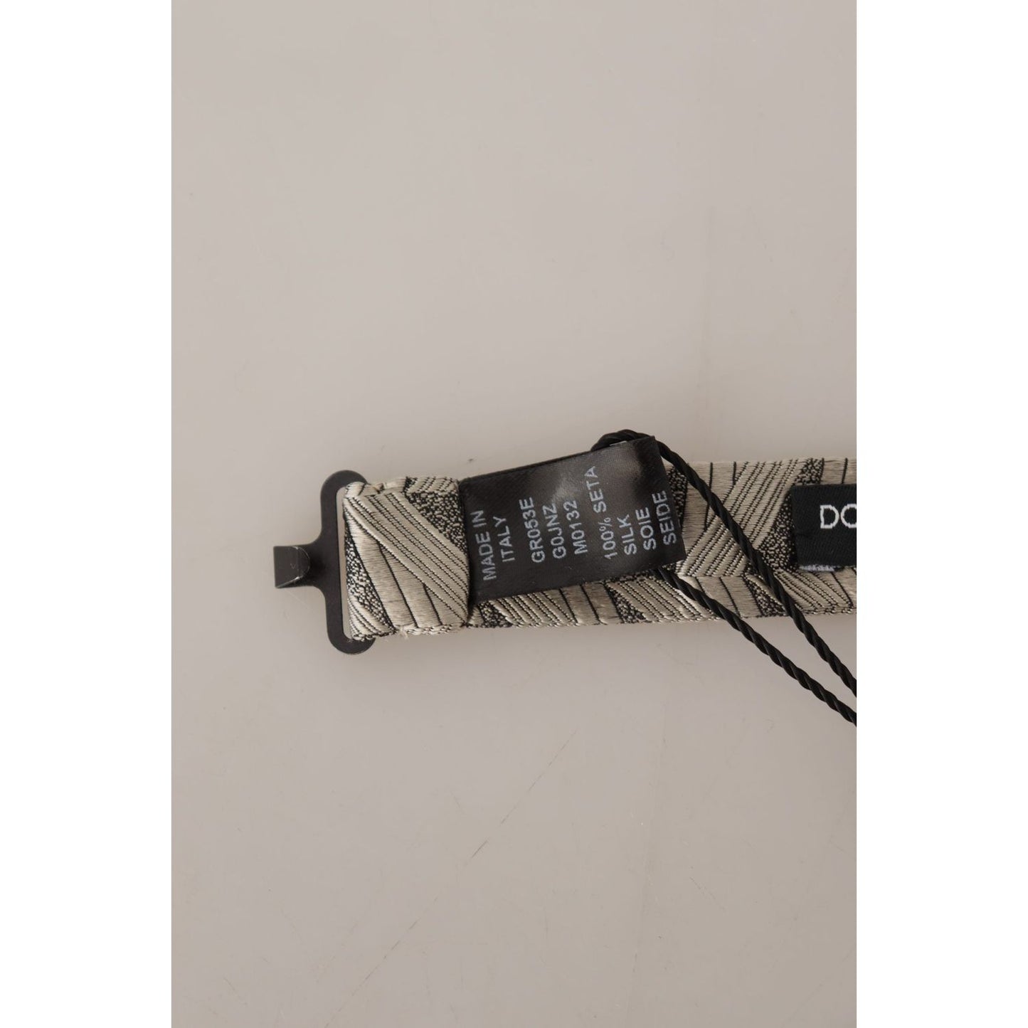 Dolce & Gabbana Gray 100% Silk Adjustable Neck Papillon Bow Tie Dolce & Gabbana