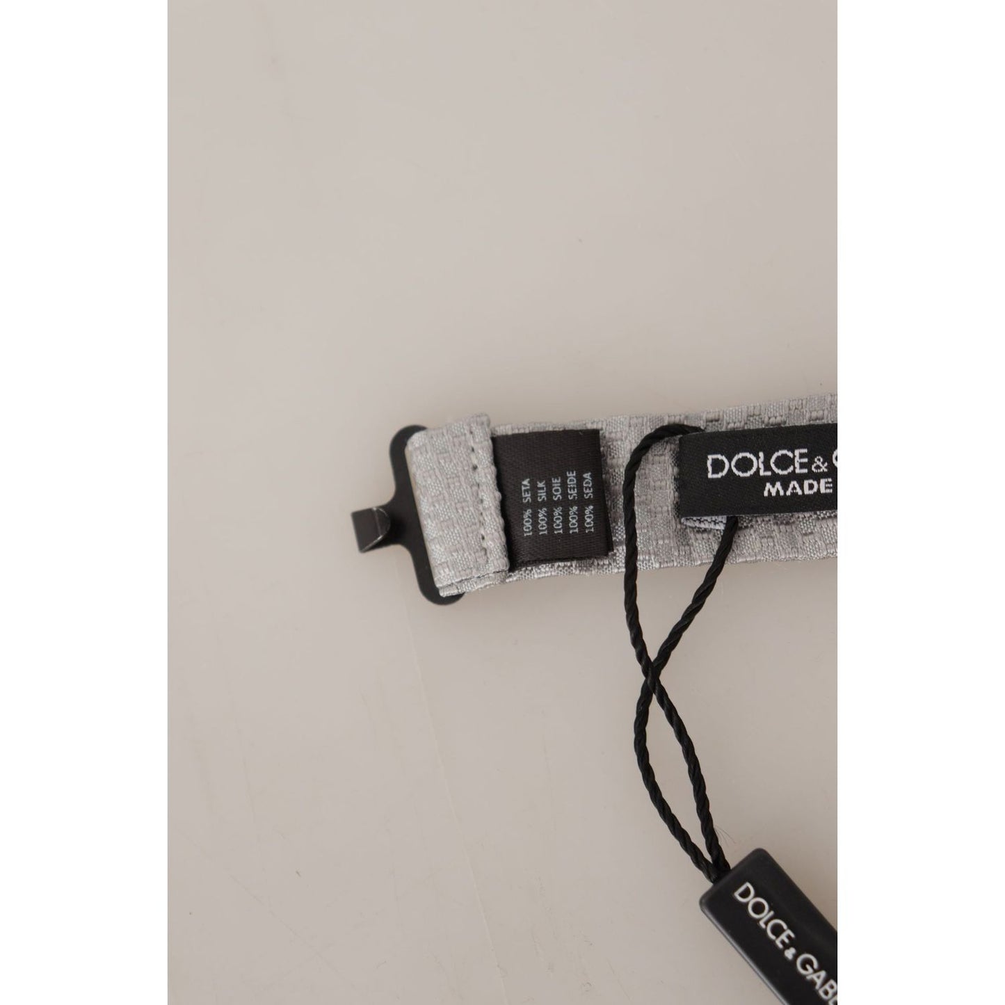 Dolce & Gabbana Gray 100% Silk Adjustable Neck Papillon Tie Dolce & Gabbana