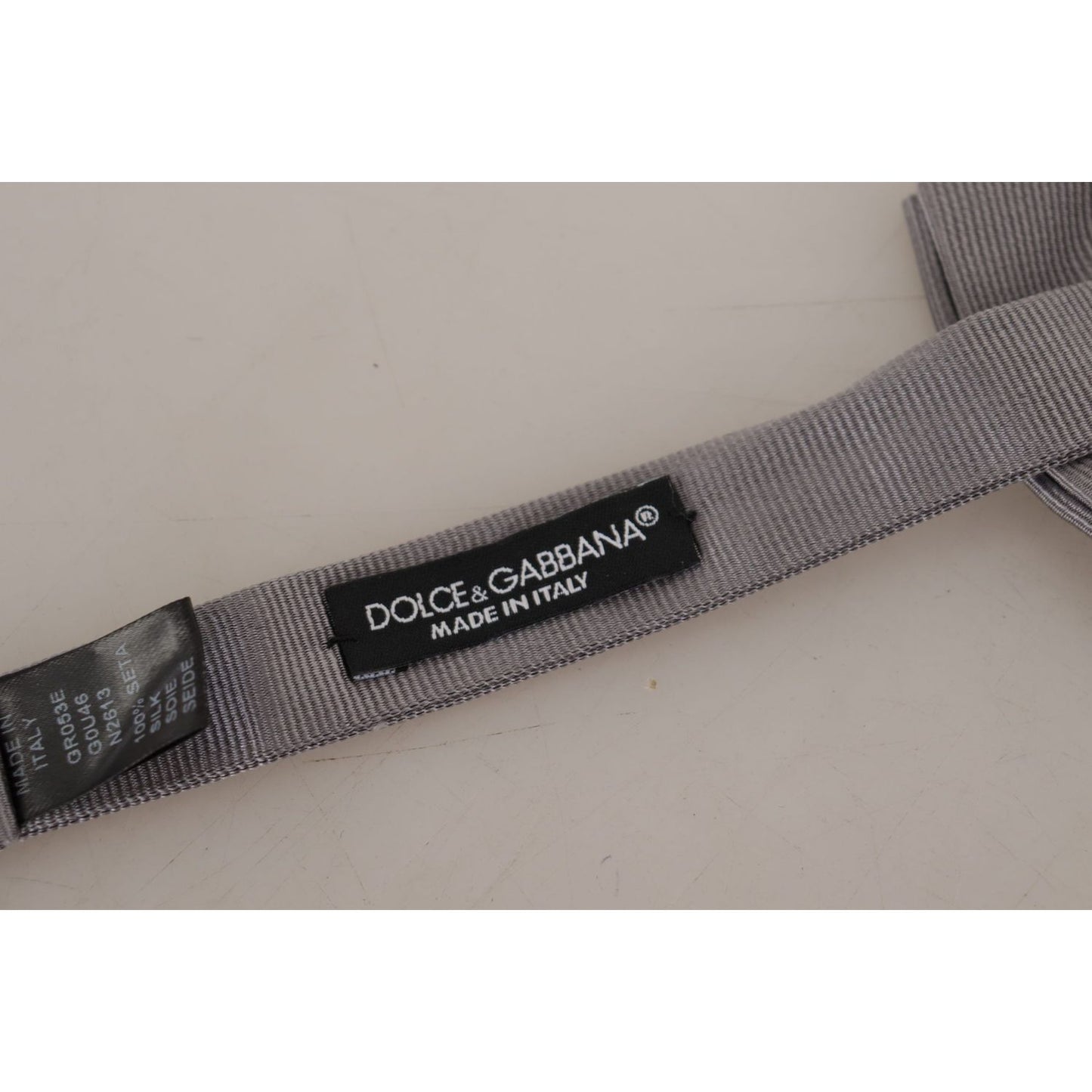 Dolce & Gabbana Gray 100% Silk Adjustable Neck Papillon Tie Dolce & Gabbana