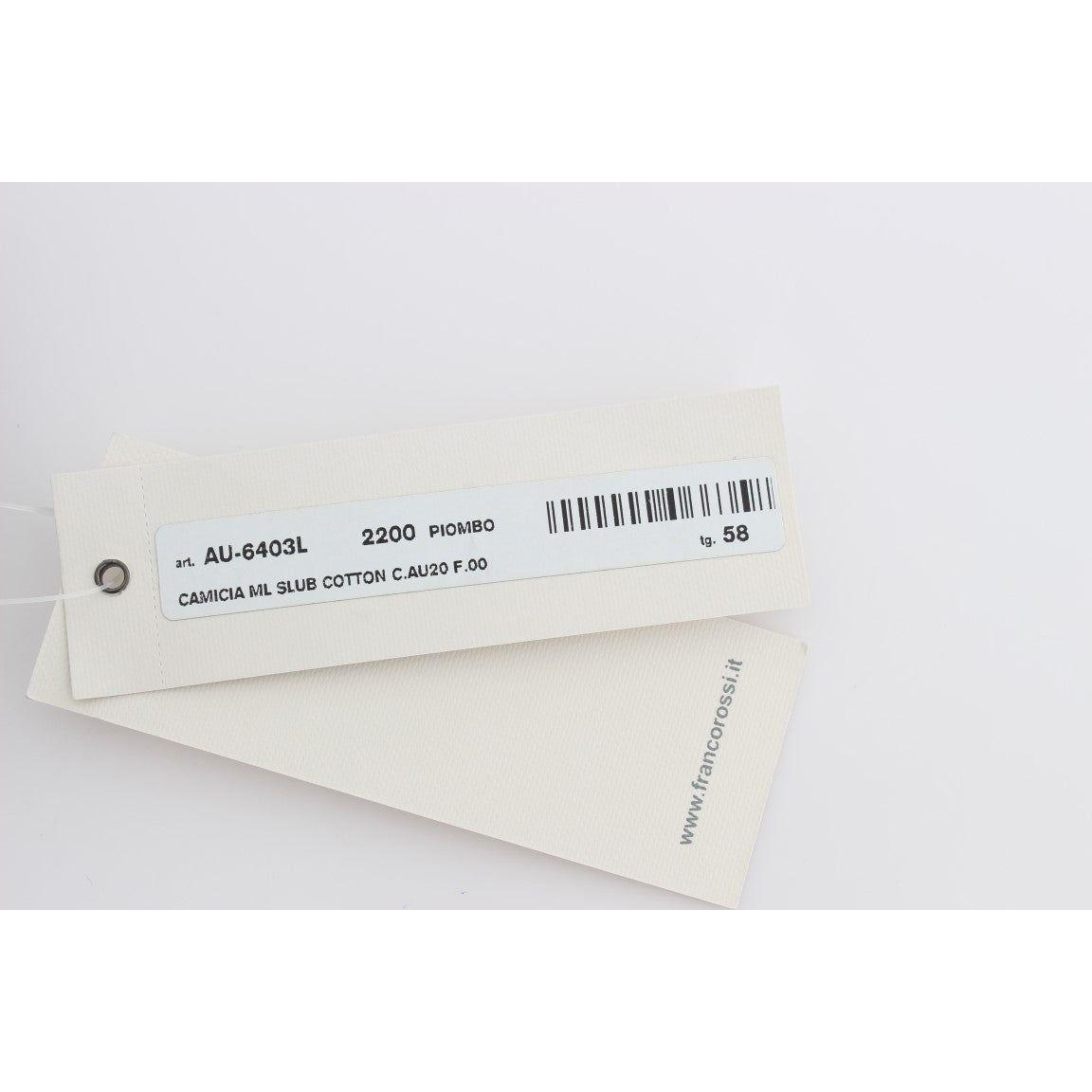 Alpha Massimo Rebecchi Gray Cotton Button Down Casual Shirt Alpha Massimo Rebecchi