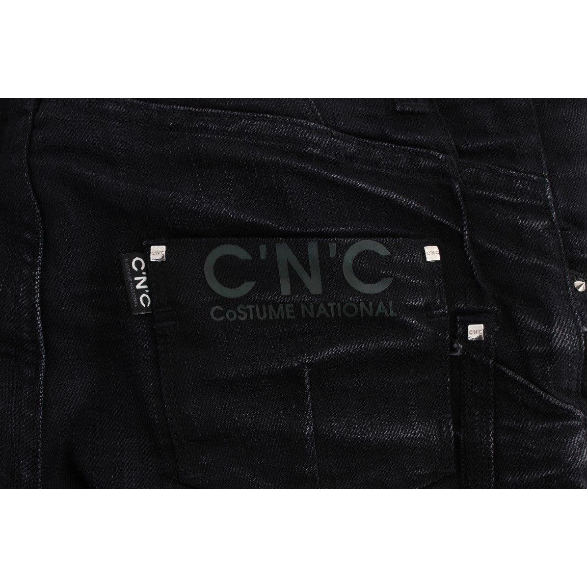 Costume National Black Cotton Slouchy Slims Fit Jeans Costume National