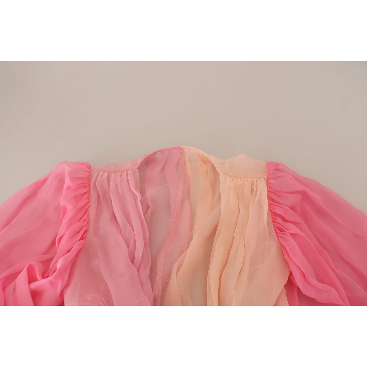 Dolce & Gabbana Pink Silk Wrap Long Sleeves Blouse Top Dolce & Gabbana