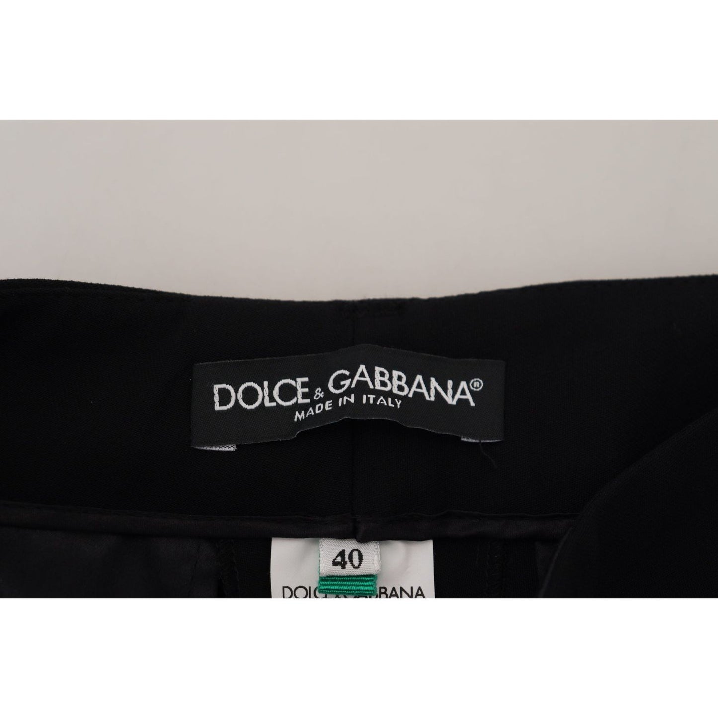 Dolce & Gabbana Black Tapered Women Wool Pants Dolce & Gabbana