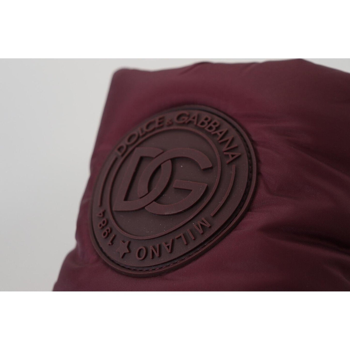 Dolce & Gabbana Bordeaux Nylon Boots Padded Mid Shoes Dolce & Gabbana