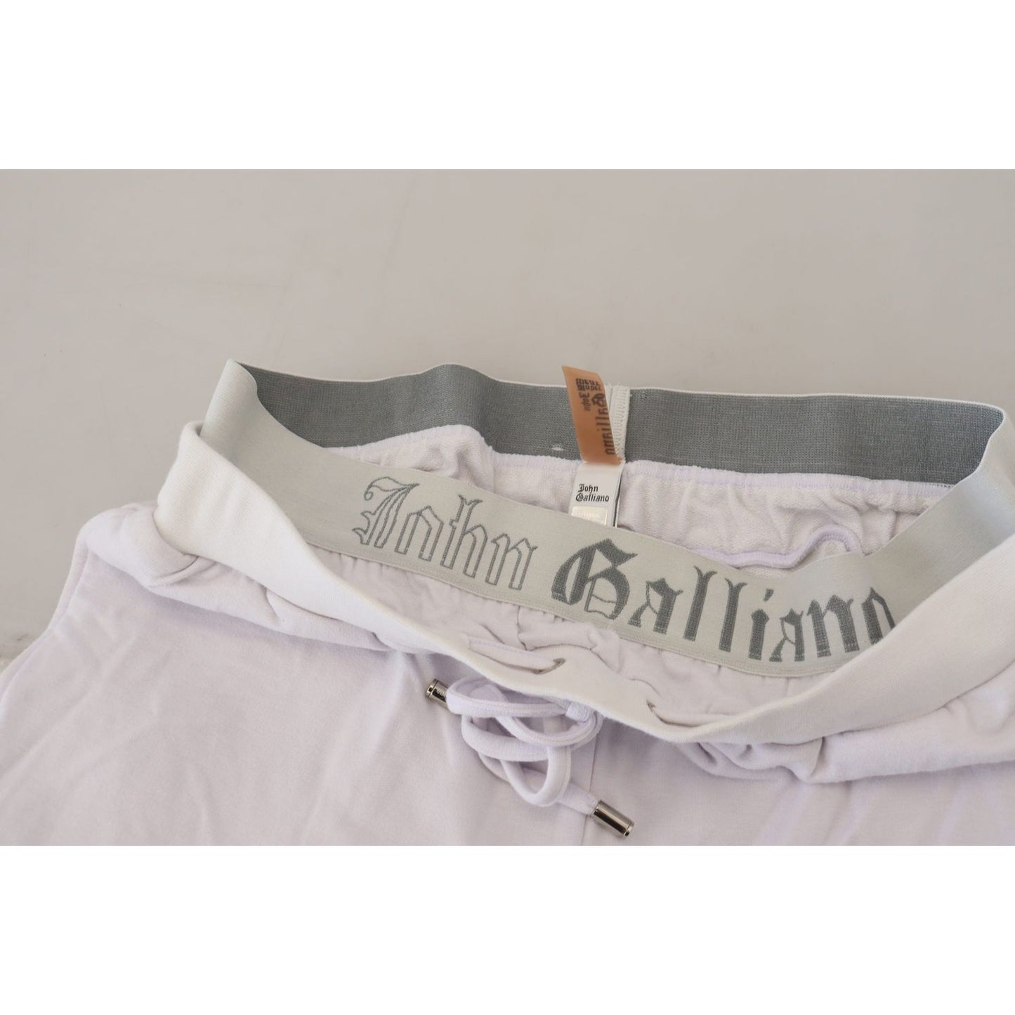 John Galliano White Cotton Logo Mens Jogger Pants John Galliano