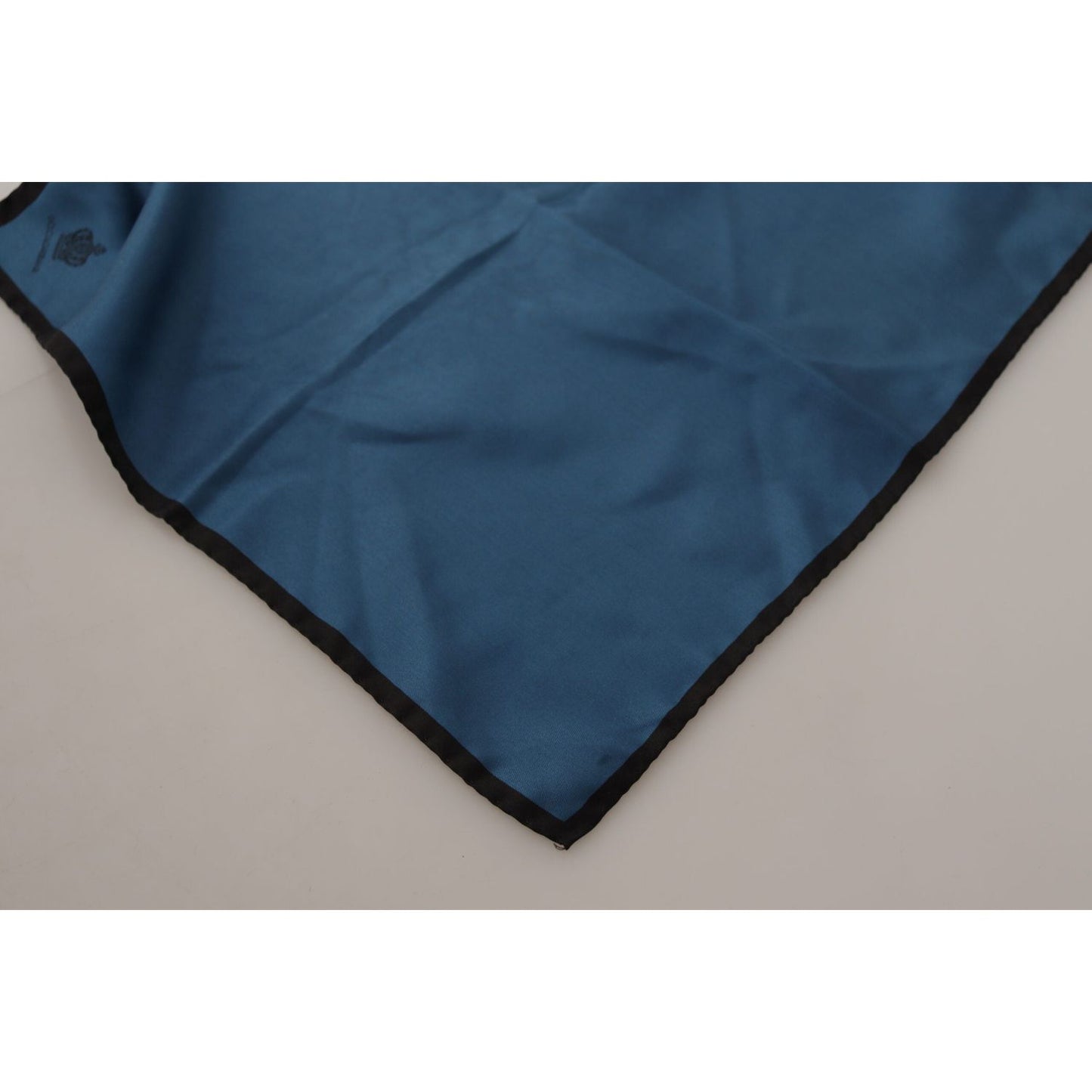 Dolce & Gabbana Black Blue DG Crown Printed Square Handkerchief Scarf Dolce & Gabbana