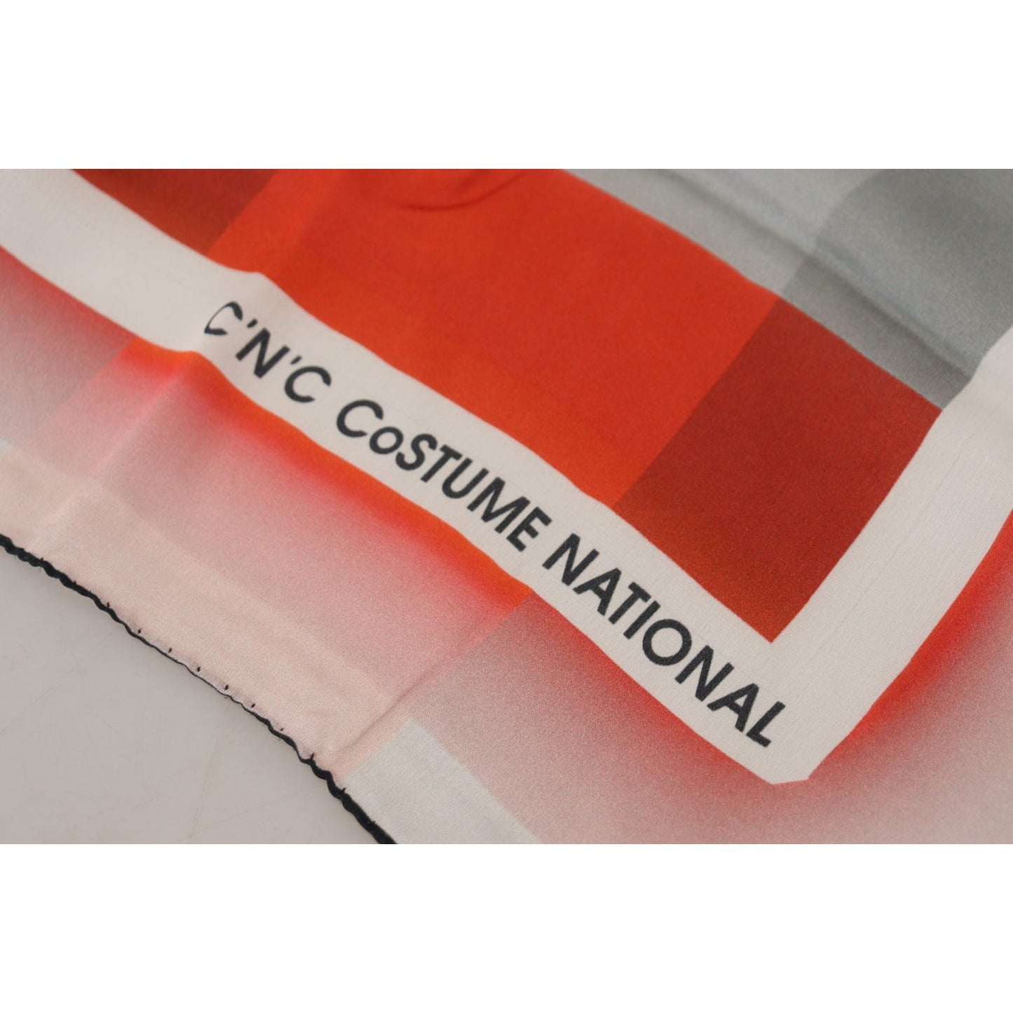 Costume National Gray Red Shawl Foulard Wrap Scarf Costume National