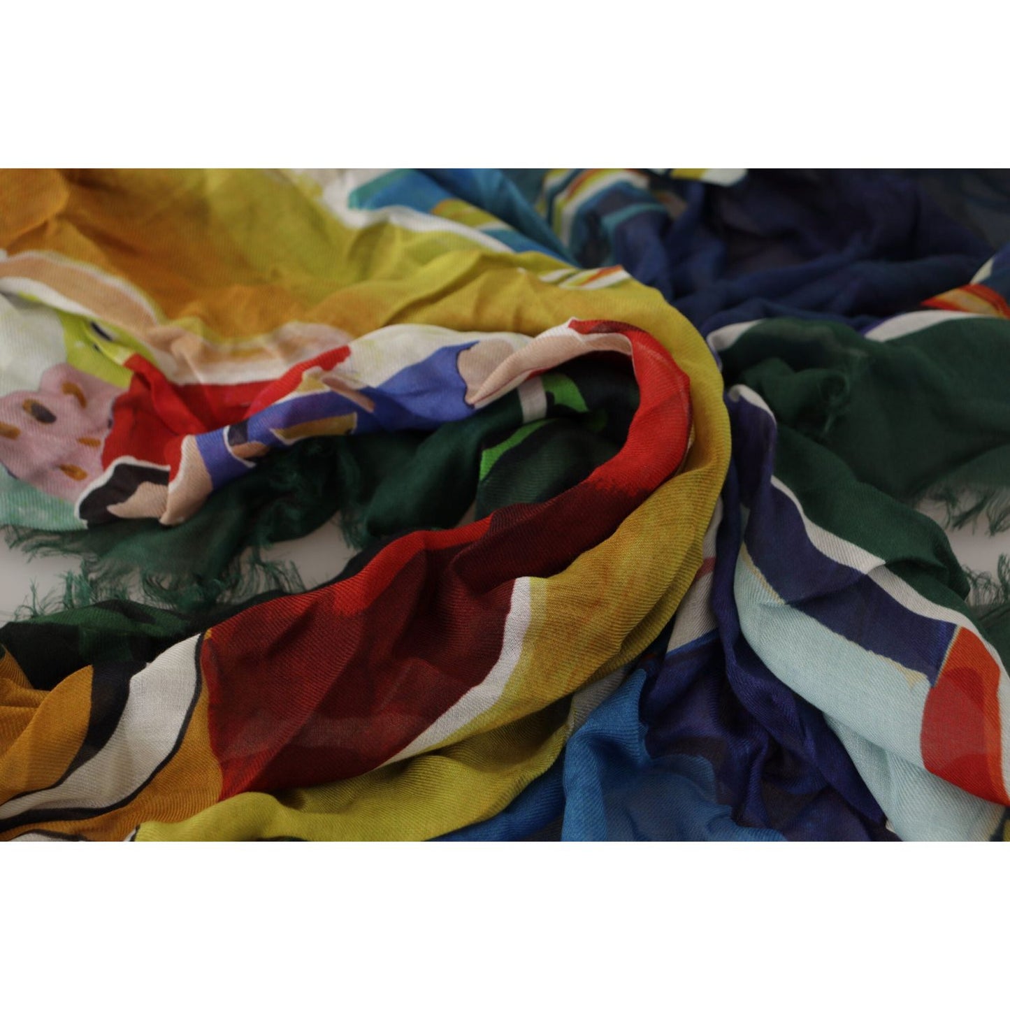 Dolce & Gabbana Multicolor Sorrento DG Shawl Fringe Scarf Dolce & Gabbana