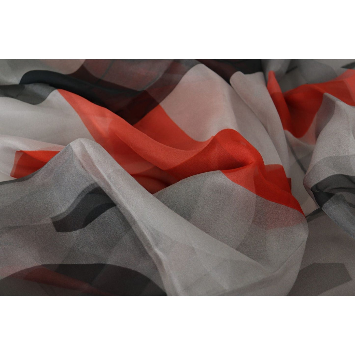 Costume National Gray Red Shawl Foulard Wrap Scarf Costume National