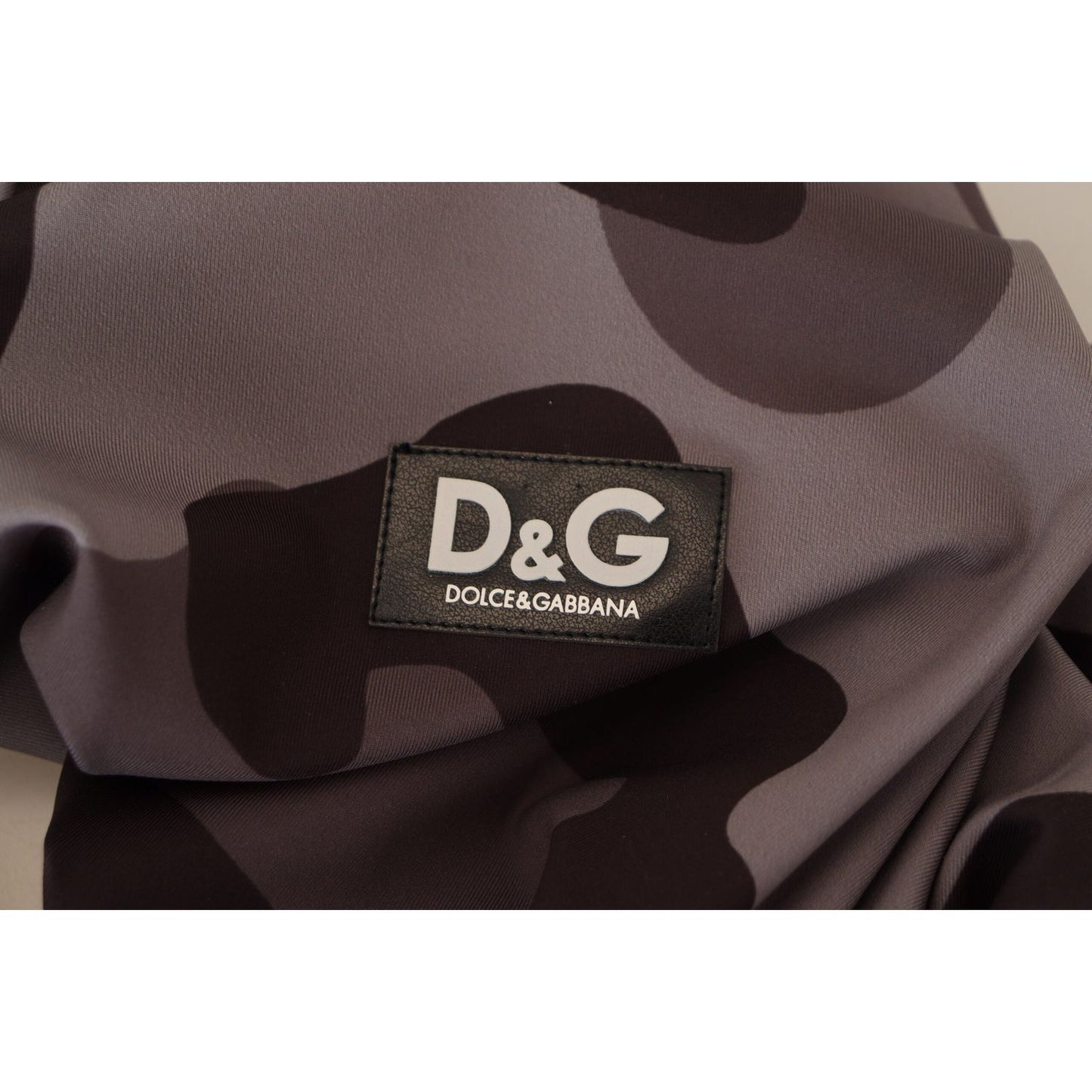 Dolce & Gabbana Gray Patterned Polyester Wetsuit Swimwear Dolce & Gabbana