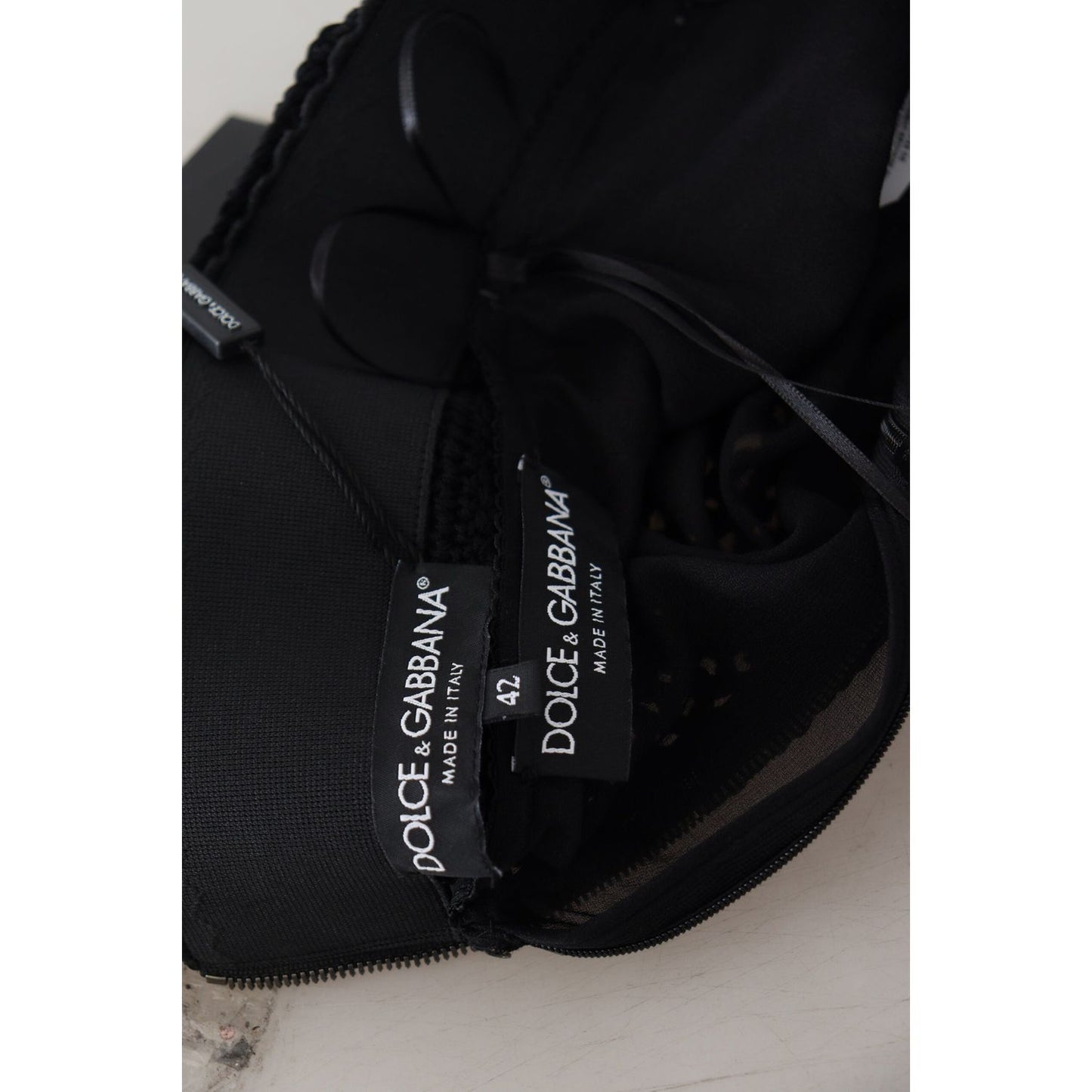 Dolce & Gabbana Black Knitted Cotton High Waist Mermaid Skirt Dolce & Gabbana