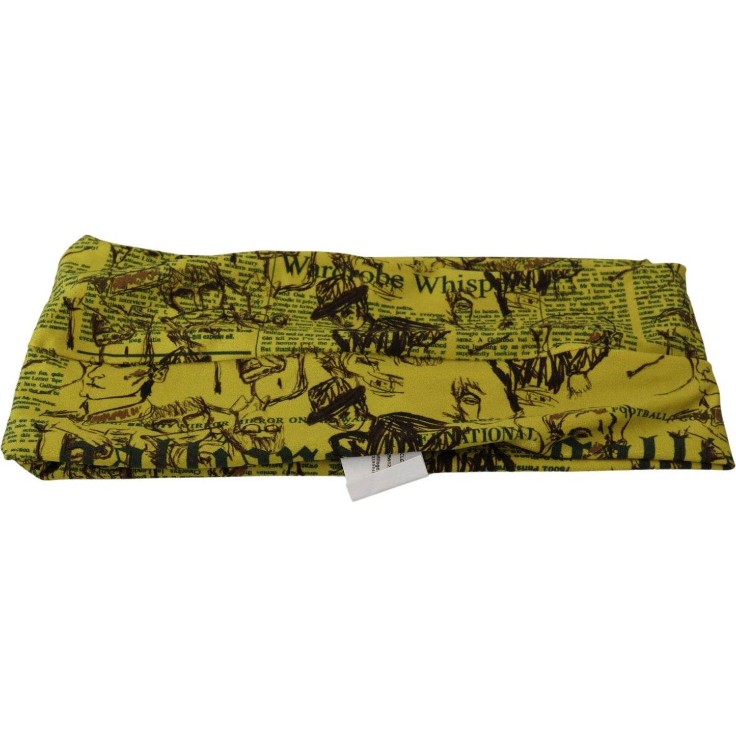 John Galliano Yellow Newspaper Print Cropped Blouse John Galliano