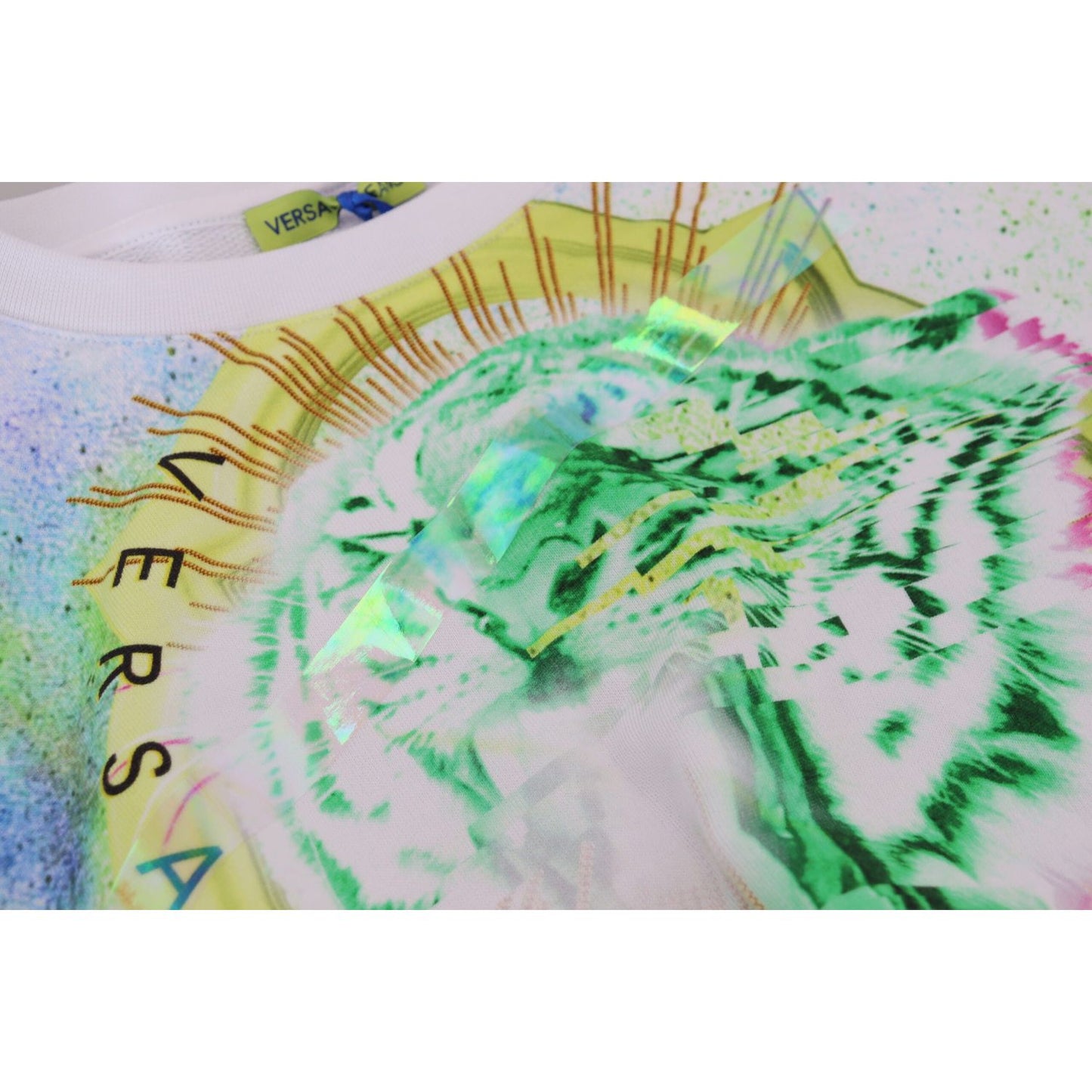 Versace Jeans White Graphic Print Long Sleeves Sweater