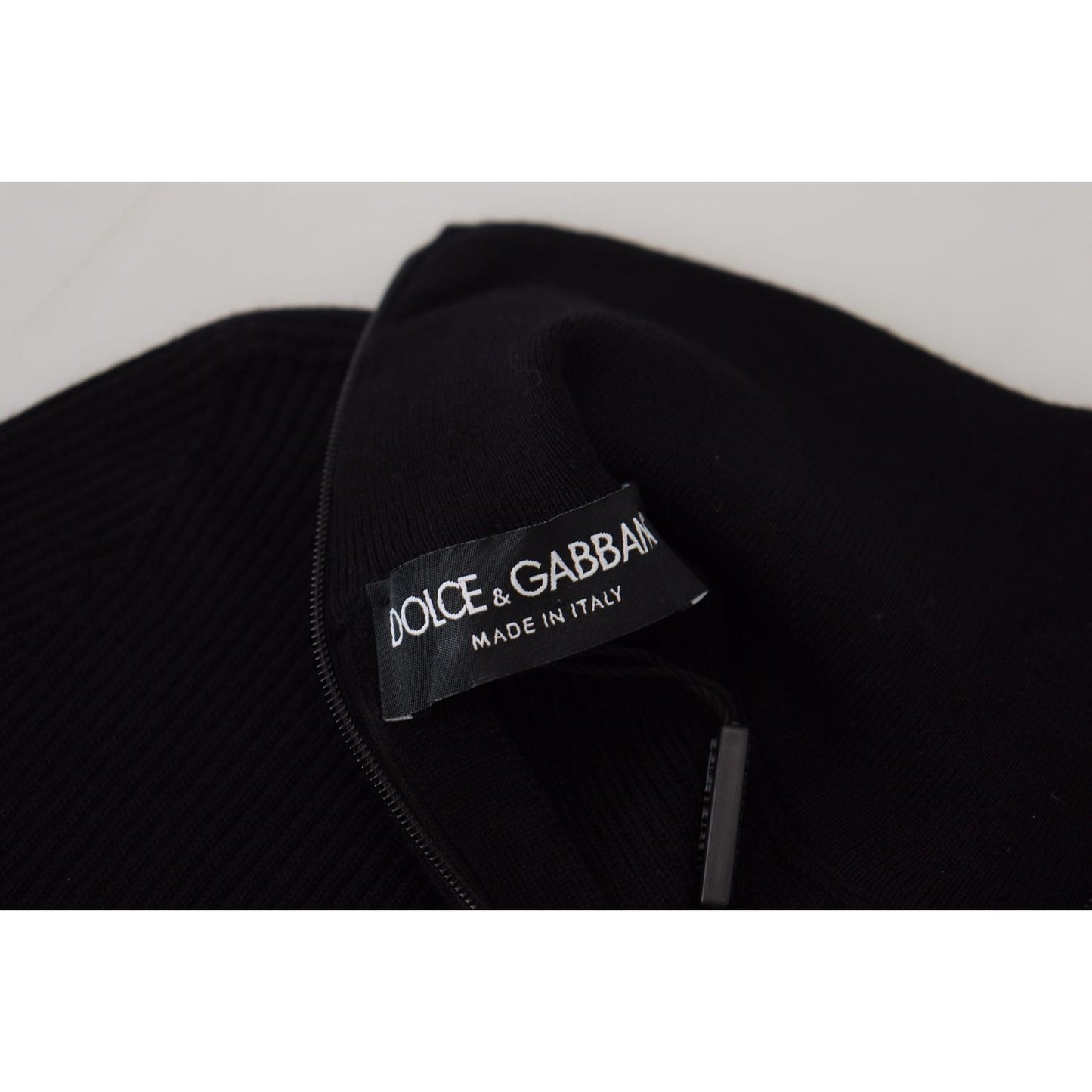 Dolce & Gabbana Black Half Zip Turtleneck Pullover Sweater Dolce & Gabbana