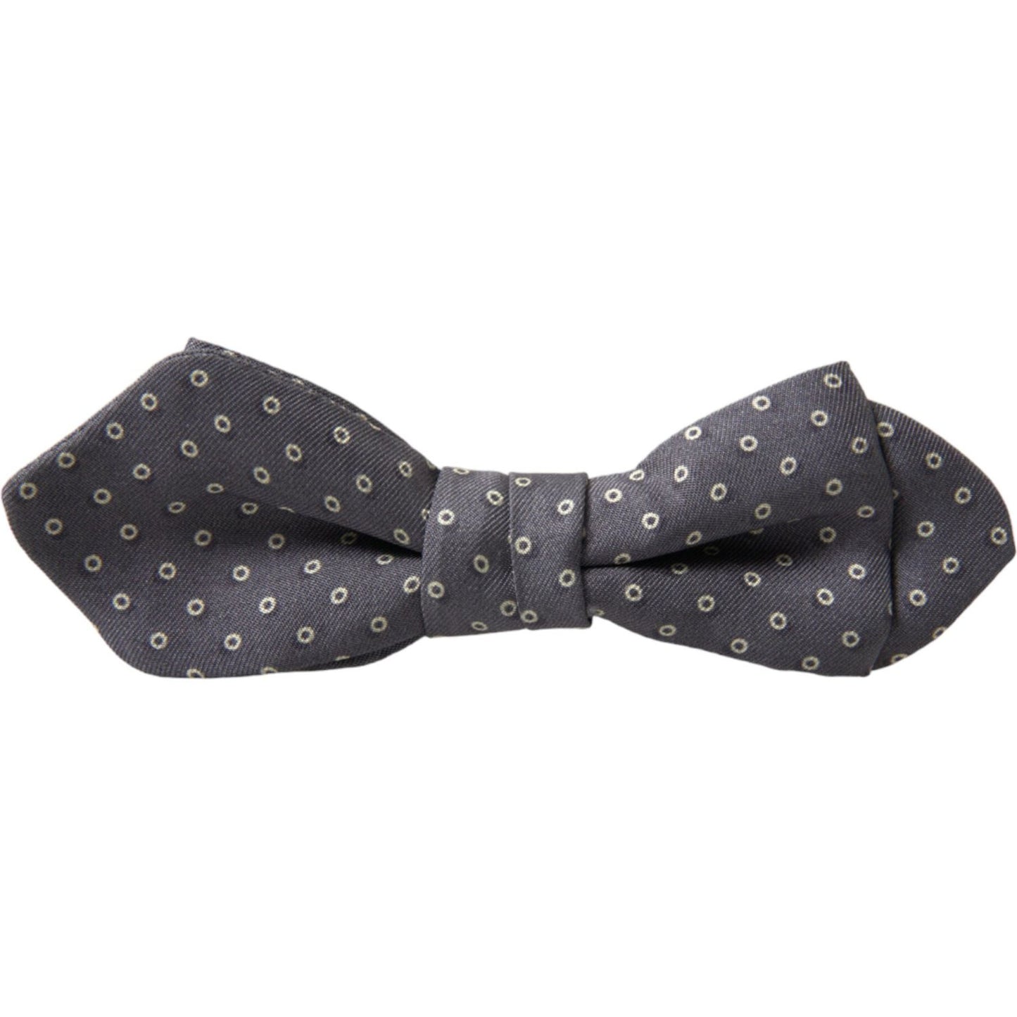 Dolce & Gabbana Gray Polka Dots Silk Adjustable Neck Papillon Bow Tie Dolce & Gabbana