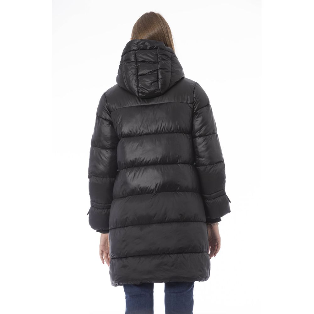Baldinini Trend Black Nylon Jacket Coat Baldinini Trend