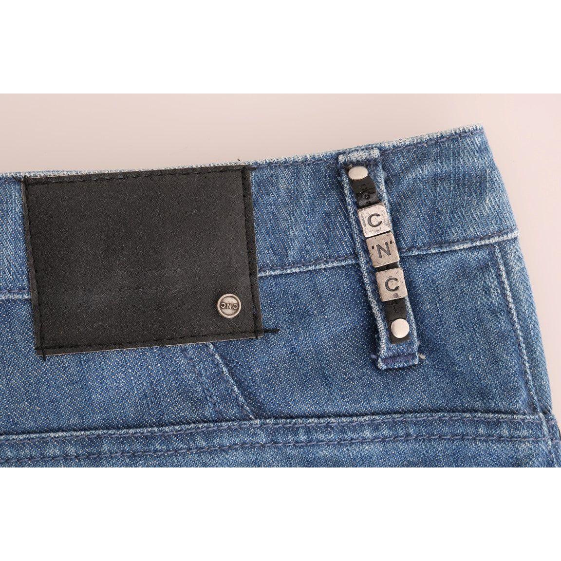 Costume National Blue Wash Cotton Boyfriend Fit Jeans