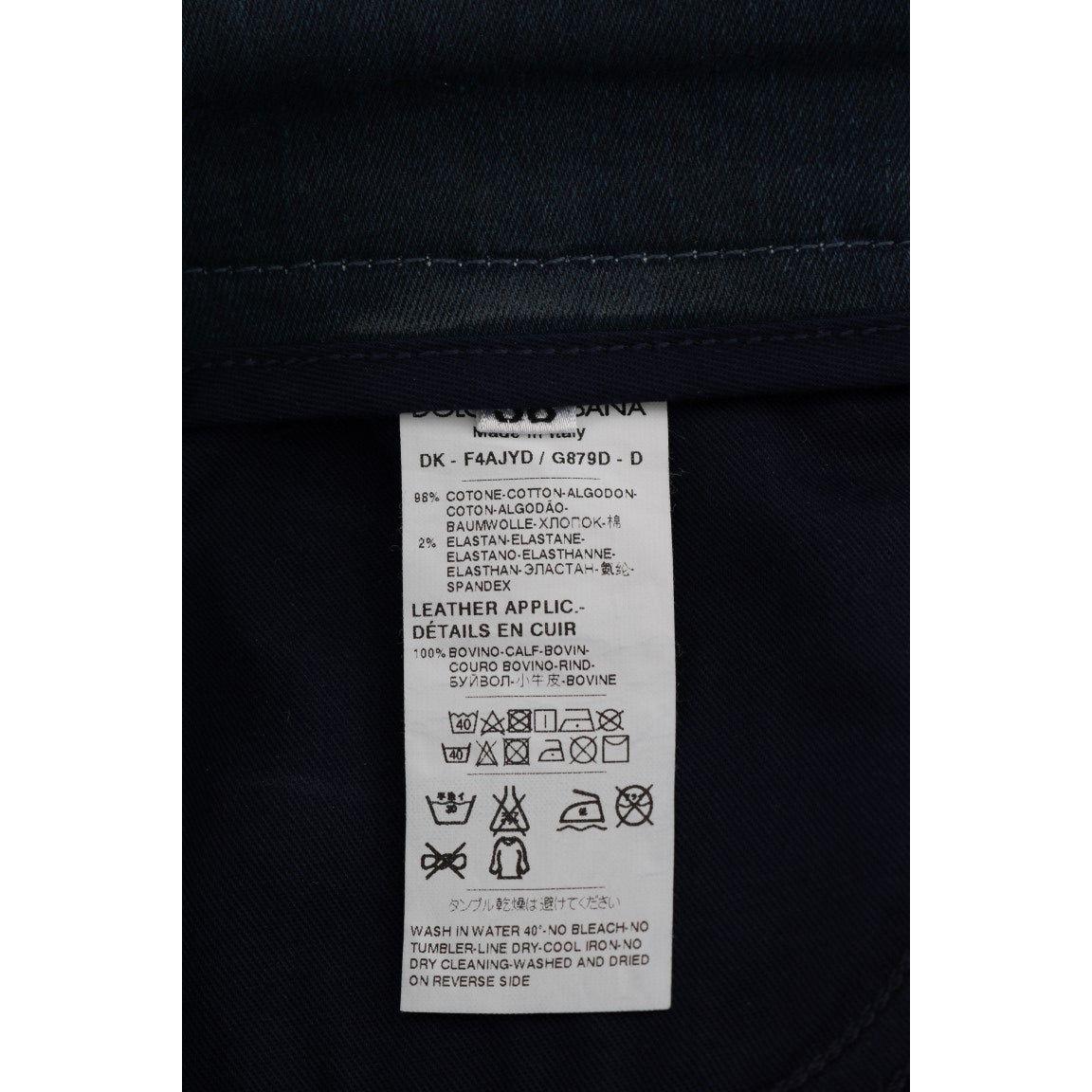 Dolce & Gabbana Blue Short striped Mini Denim Skirt Dolce & Gabbana