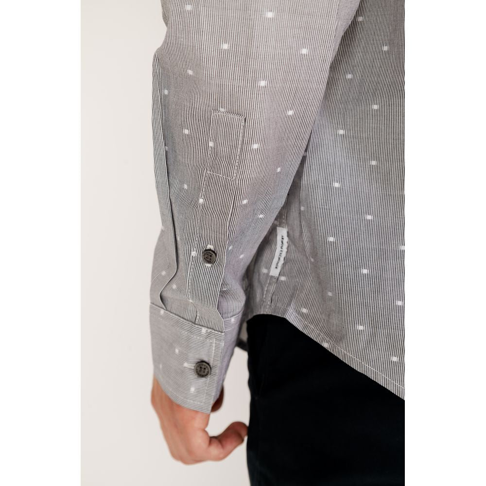Armani Exchange Black Cotton Pattern Shirt Armani Exchange