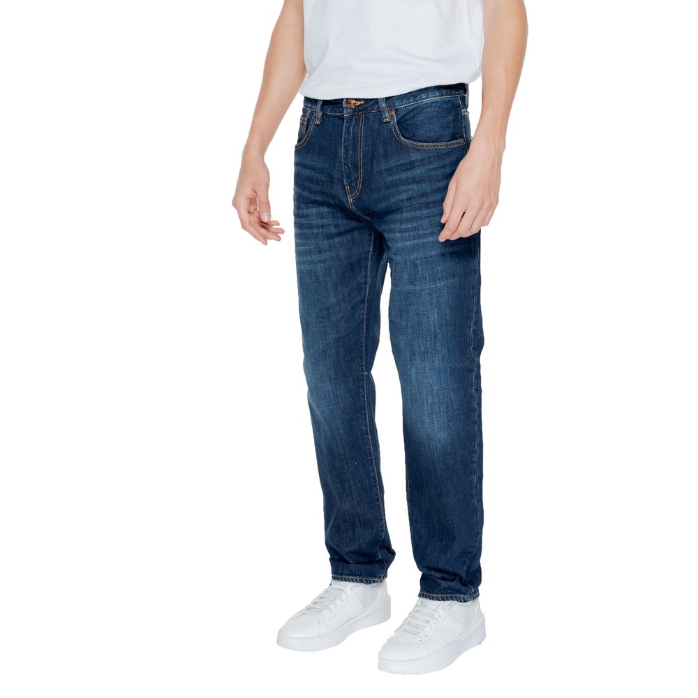 Armani Exchange Blue Cotton Skinny Jeans