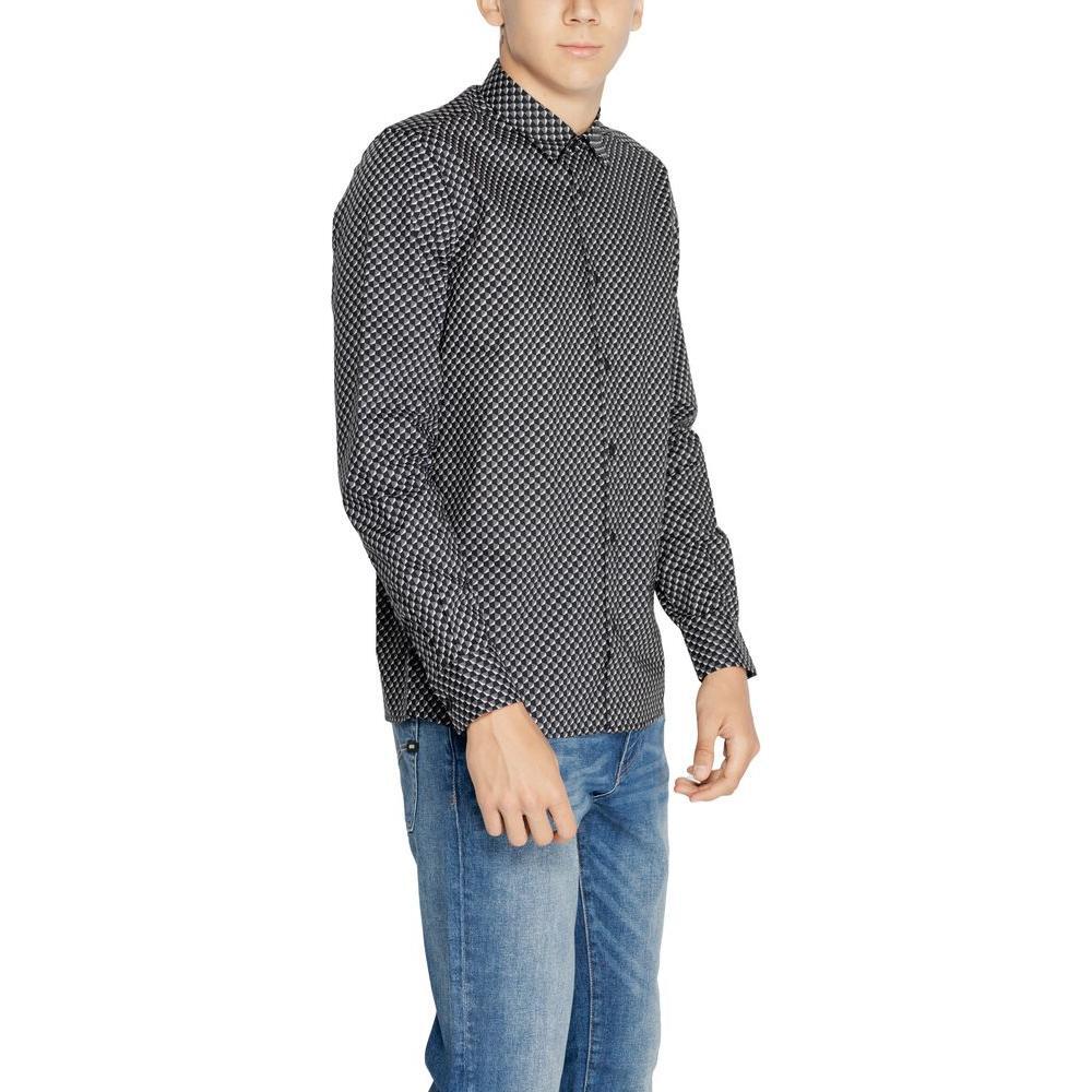 Antony Morato Gray Cotton Pattern Shirt Antony Morato