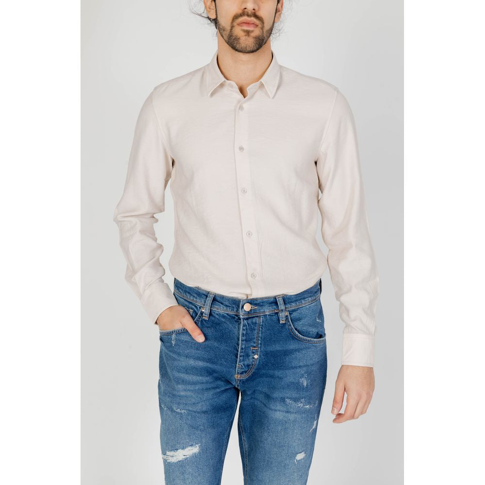 Antony Morato Beige Viscose Shirt Antony Morato