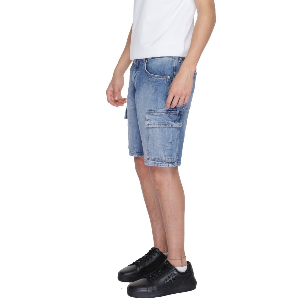 Antony Morato Blue Cotton Bermuda Shorts Antony Morato
