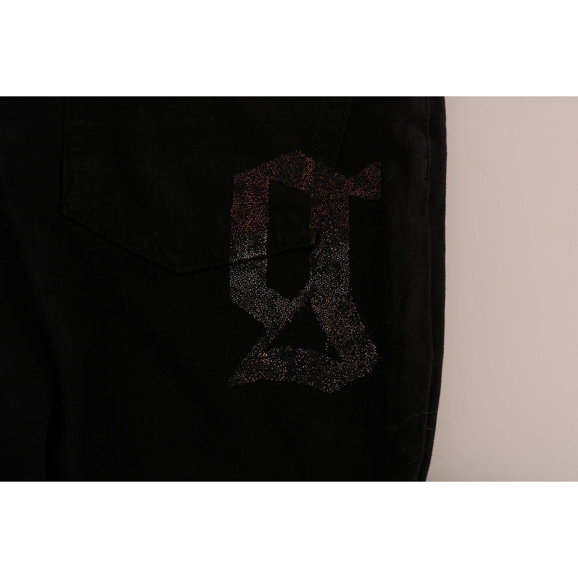 John Galliano Black Cotton Denim Stretch Regular Fit Jeans John Galliano