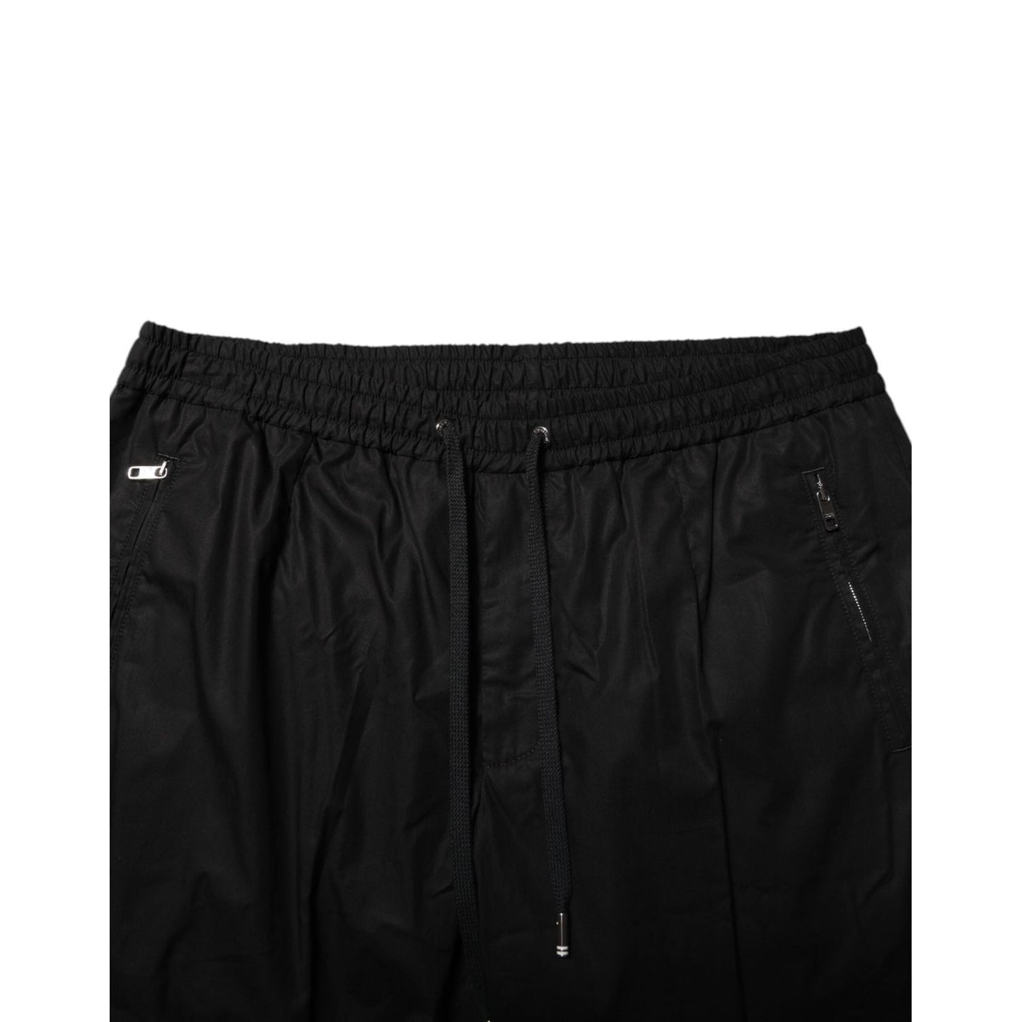 Dolce & Gabbana Black Cotton Logo Tape Men Jogger Pants