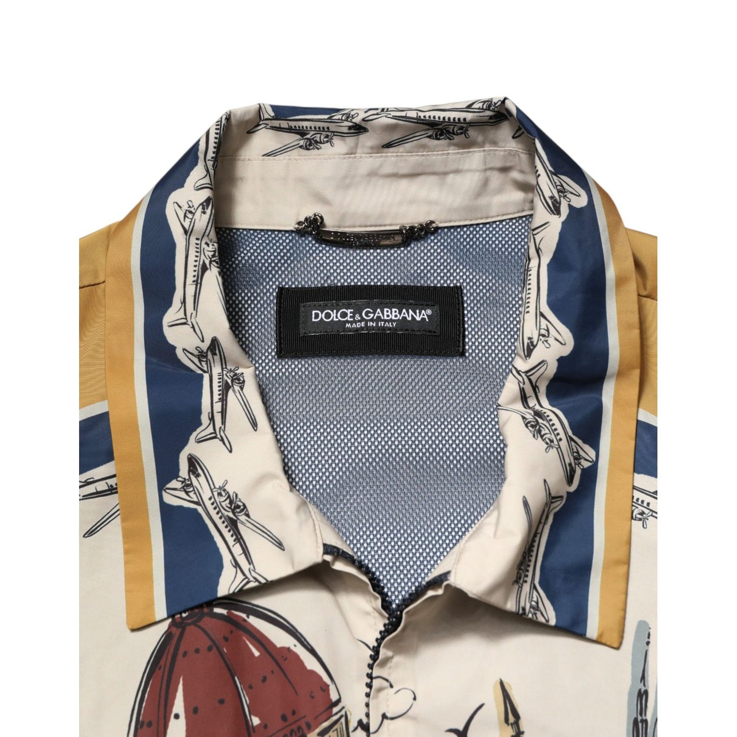Dolce & Gabbana Multicolor Italian Motif Men Bomber Jacket