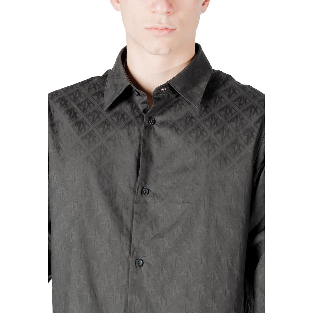 Armani Exchange Black Cotton Dress Shirt Armani Exchange