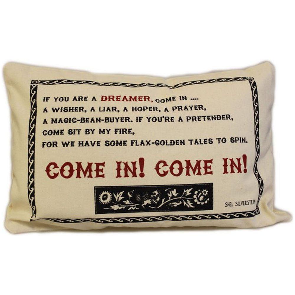 CUSCINI LETTERARI - Copricuscino in Juta lavata / Cotton pillow case COME IN! - Size 38x25cm FASHION ACCESSORIES