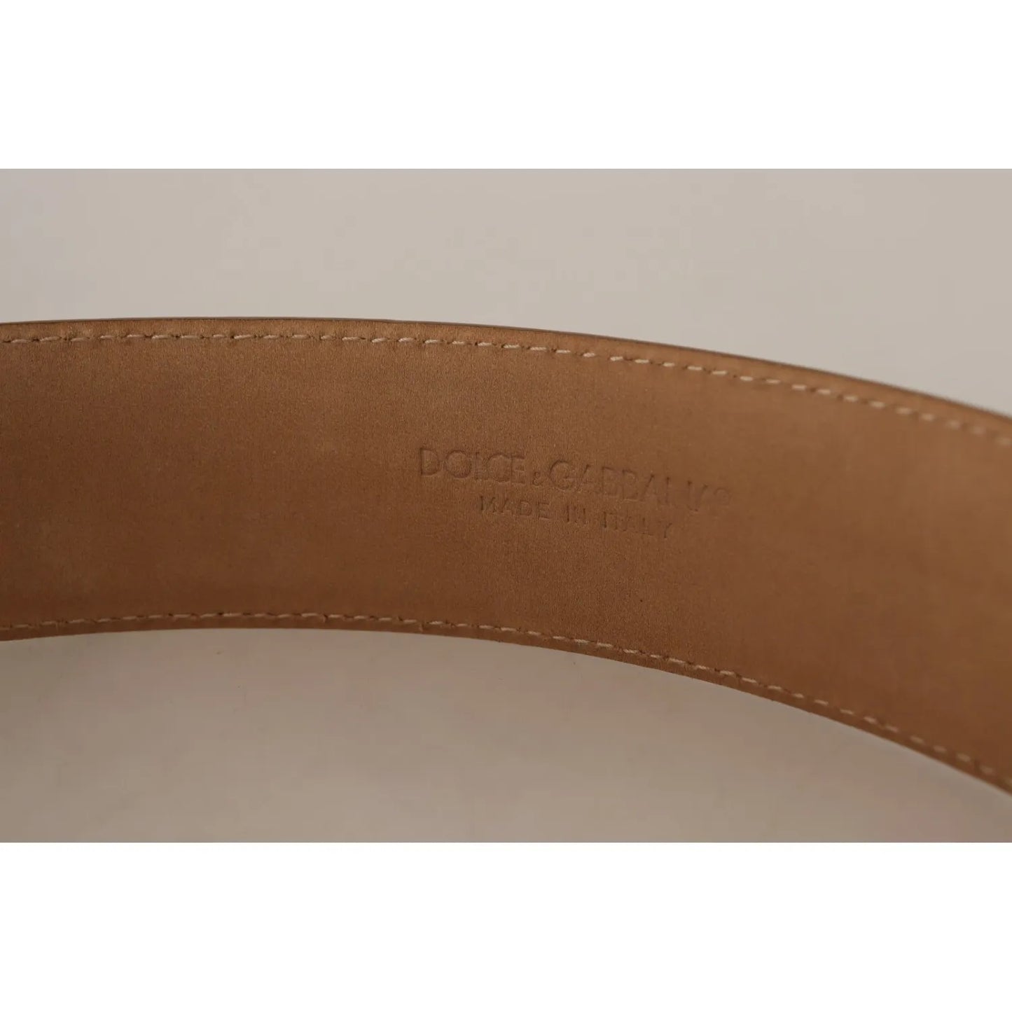 Costume National Brown Leather Gold Metal Oval Buckle Belt Costume National