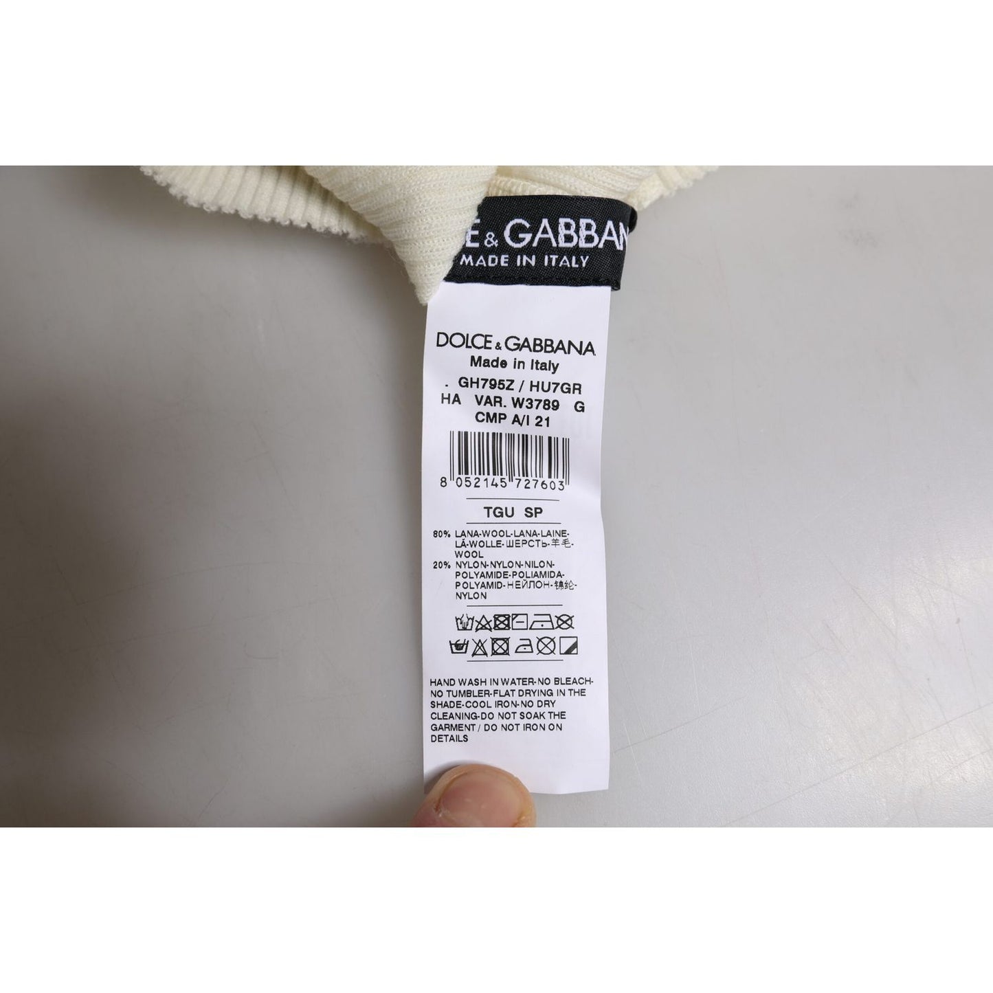 Dolce & Gabbana Beige Wool Blend Knitted Beanie Cap Dolce & Gabbana