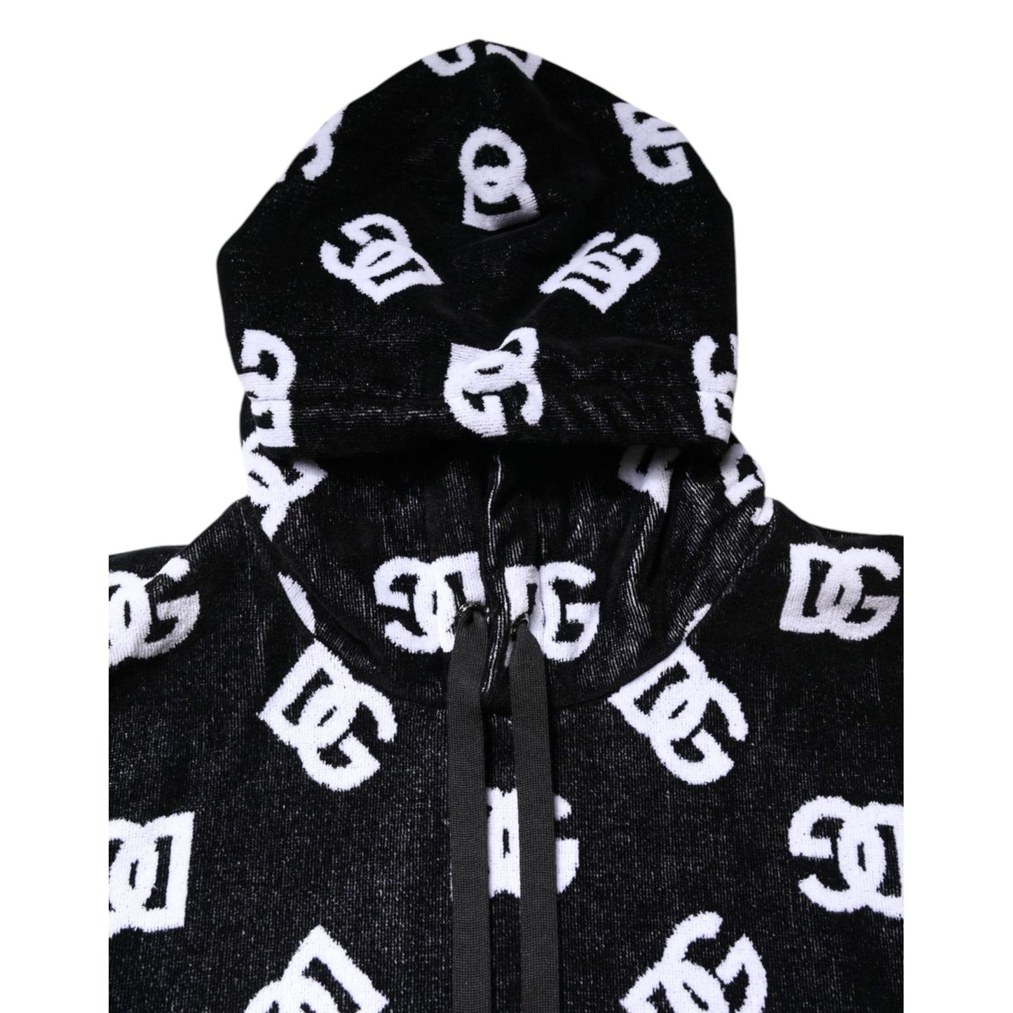 Dolce & Gabbana Black DG Cotton Hooded Sleeveless Sweater