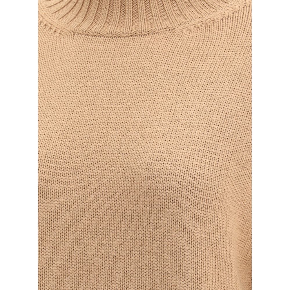 Fabiana Filippi Beige Fleece Wool Sweatshirt Fabiana Filippi